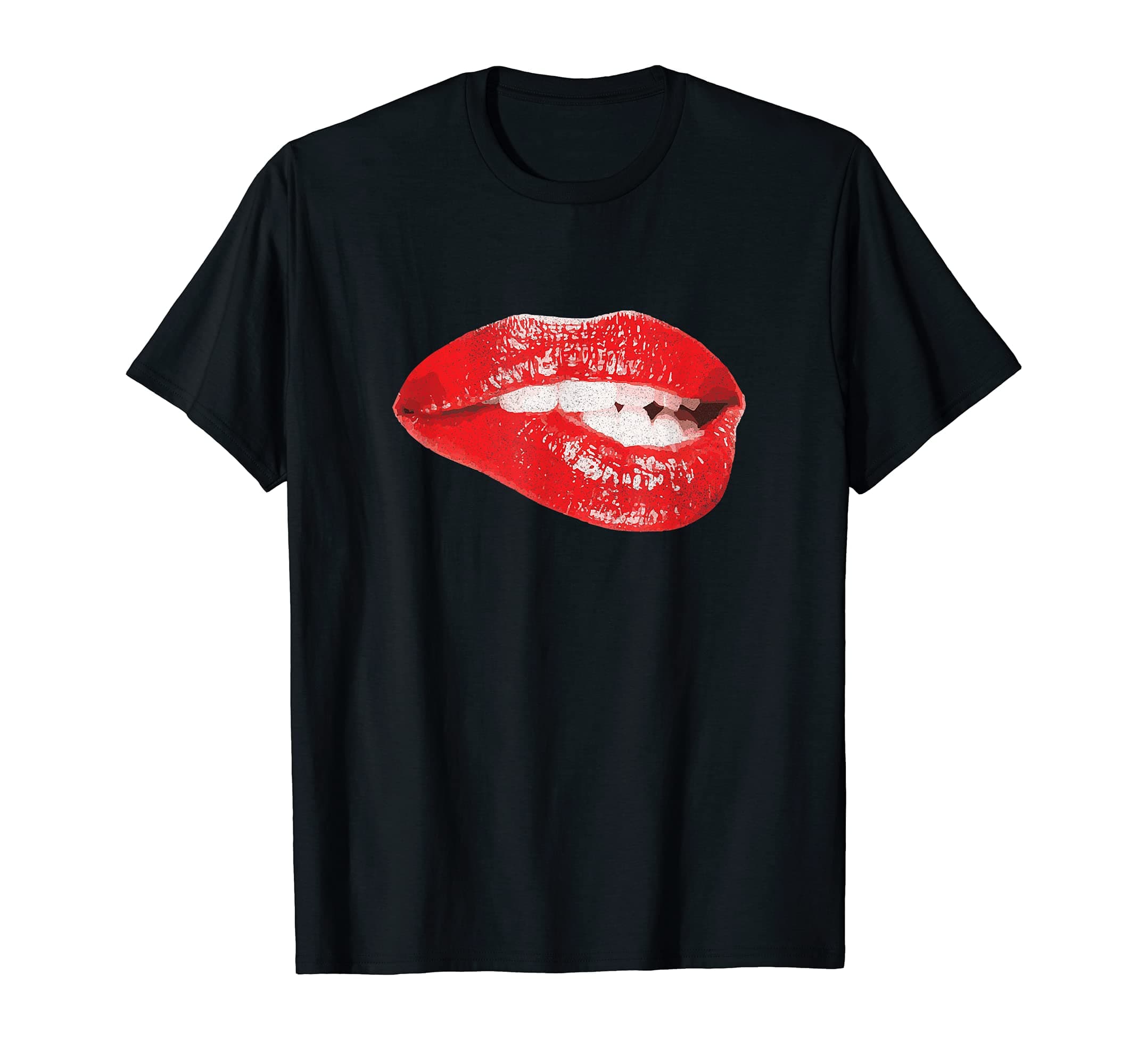 Sexy Fun & Flirty tees shirts & gifts for womenBITING LIPS - cute sexy flirty red lipstick retro distressed T-Shirt
