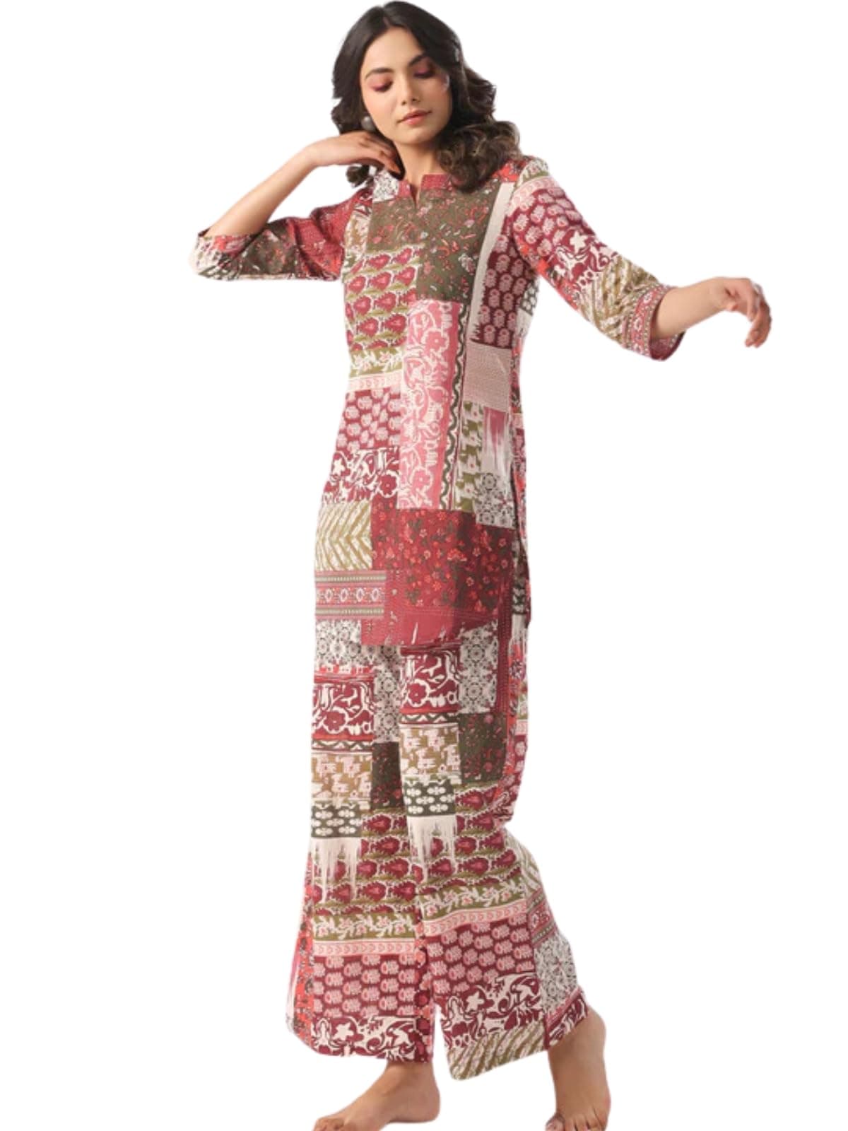 Leriya Fashion Co-ord Set For Women Stylish | Kurta Sets for Woman | Kurtis | Short Kurti For Women Latest | Dress For Woman | 3/4 Sleeve Printed Ethnic Co Ord Set