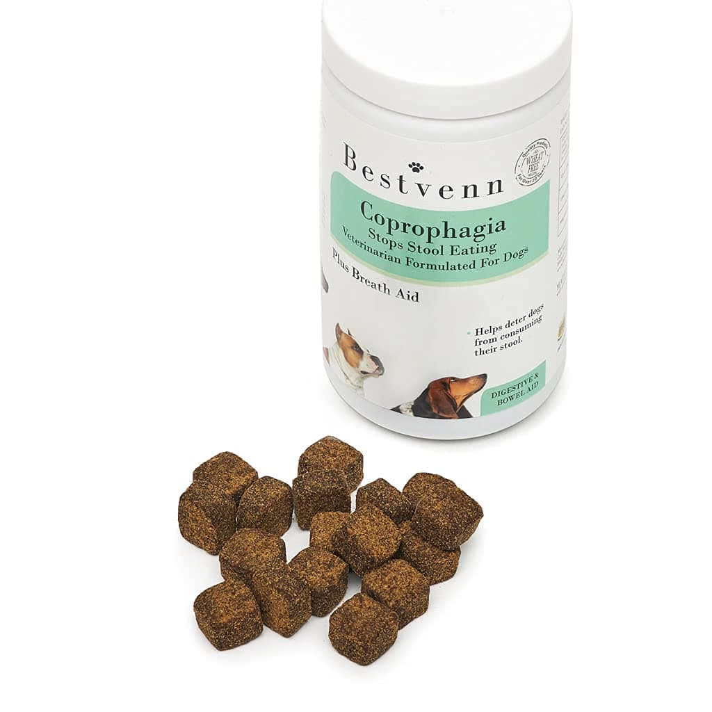 Coprophagia 60pcs | Stop Eating Poo Treatment | Deters Dogs from Consuming Stool | Enhanced with Breath Freshener, Enzymes & Probiotics
