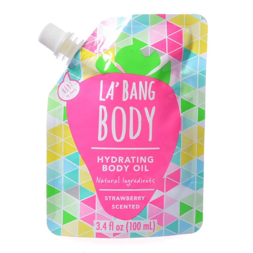 La Bang Body Nourish Me Strawberry Hydrating Body Oil - Natural Vegan Ingredients - 3.4 Fl. Oz./100ml