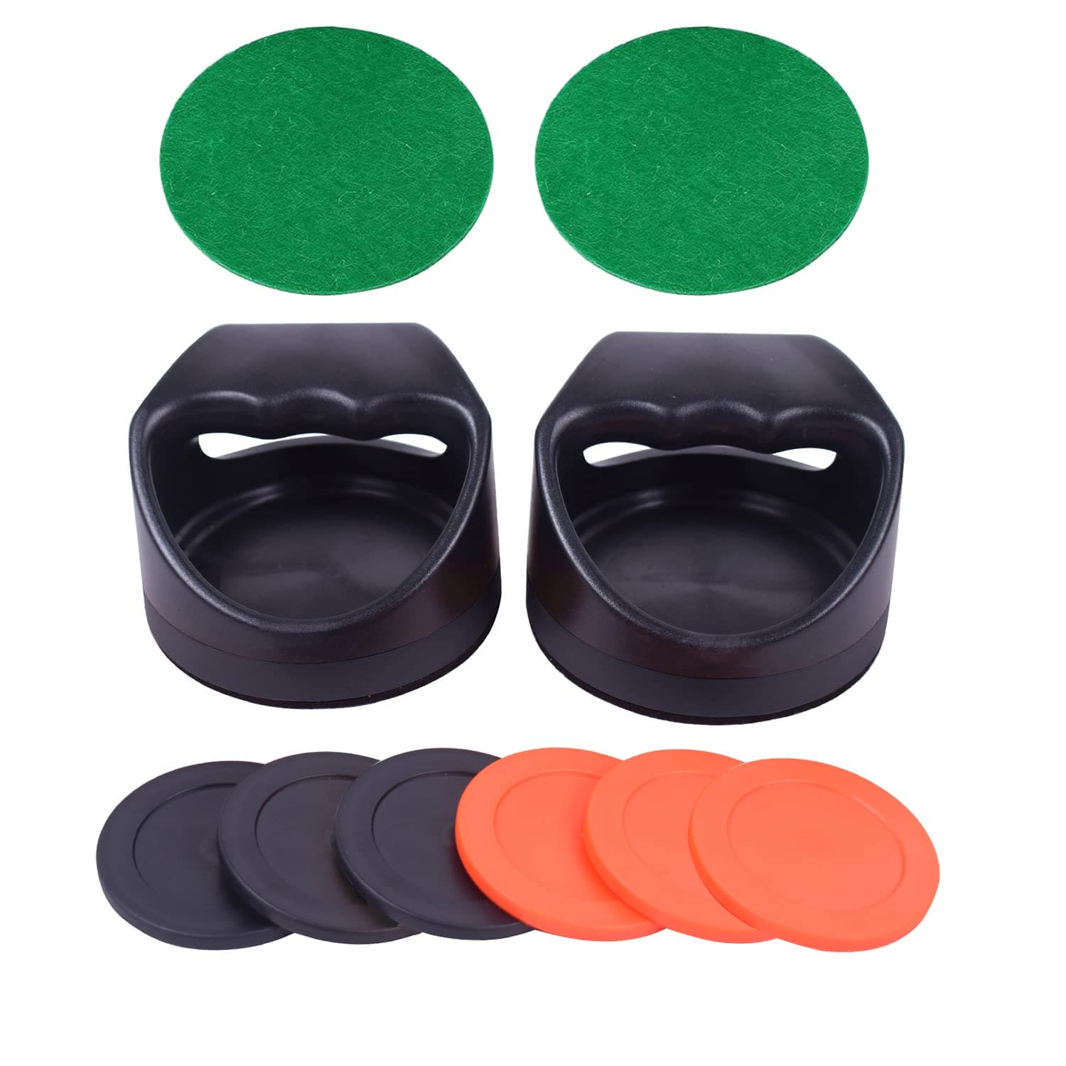Air Hockey Striker with Plastic and Logoed Aluminum Pucks, 2PCS Each
