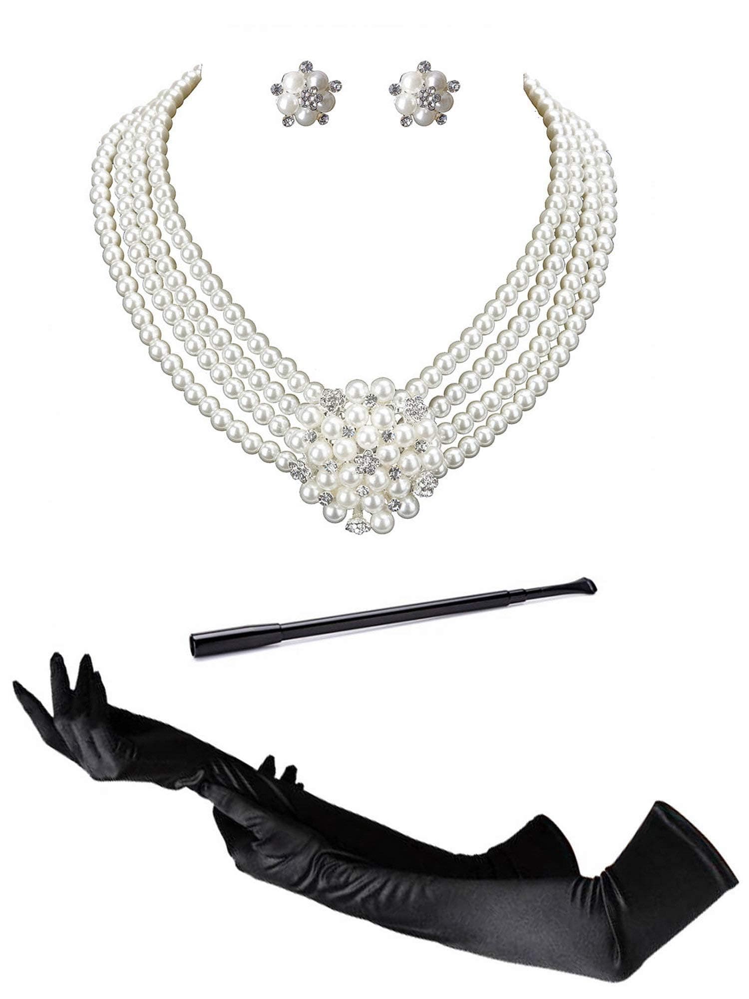 Audrey Hepburn Holly Golightly Breakfast at Tiffanys Costume Jewelry and Accessory Set