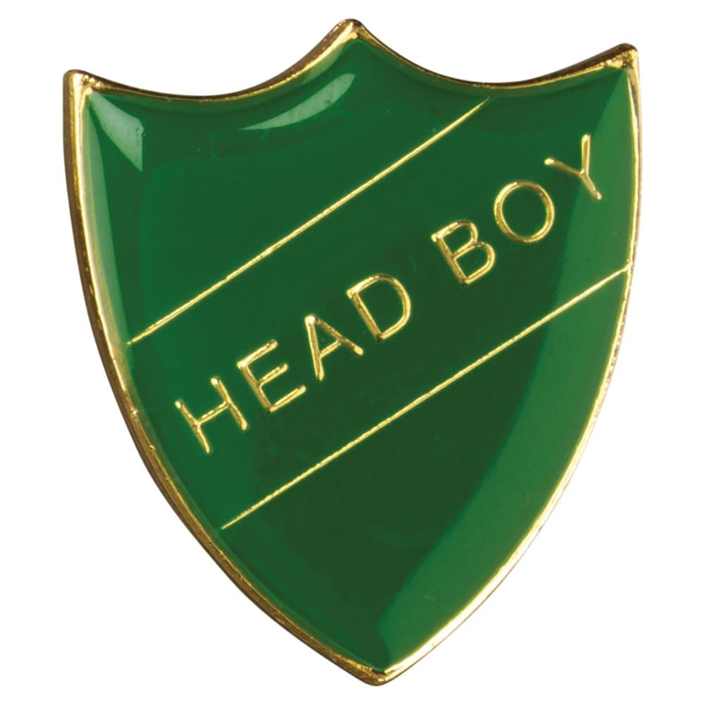 Head Boy Shield Badge Green Large 3cm GW/SG1