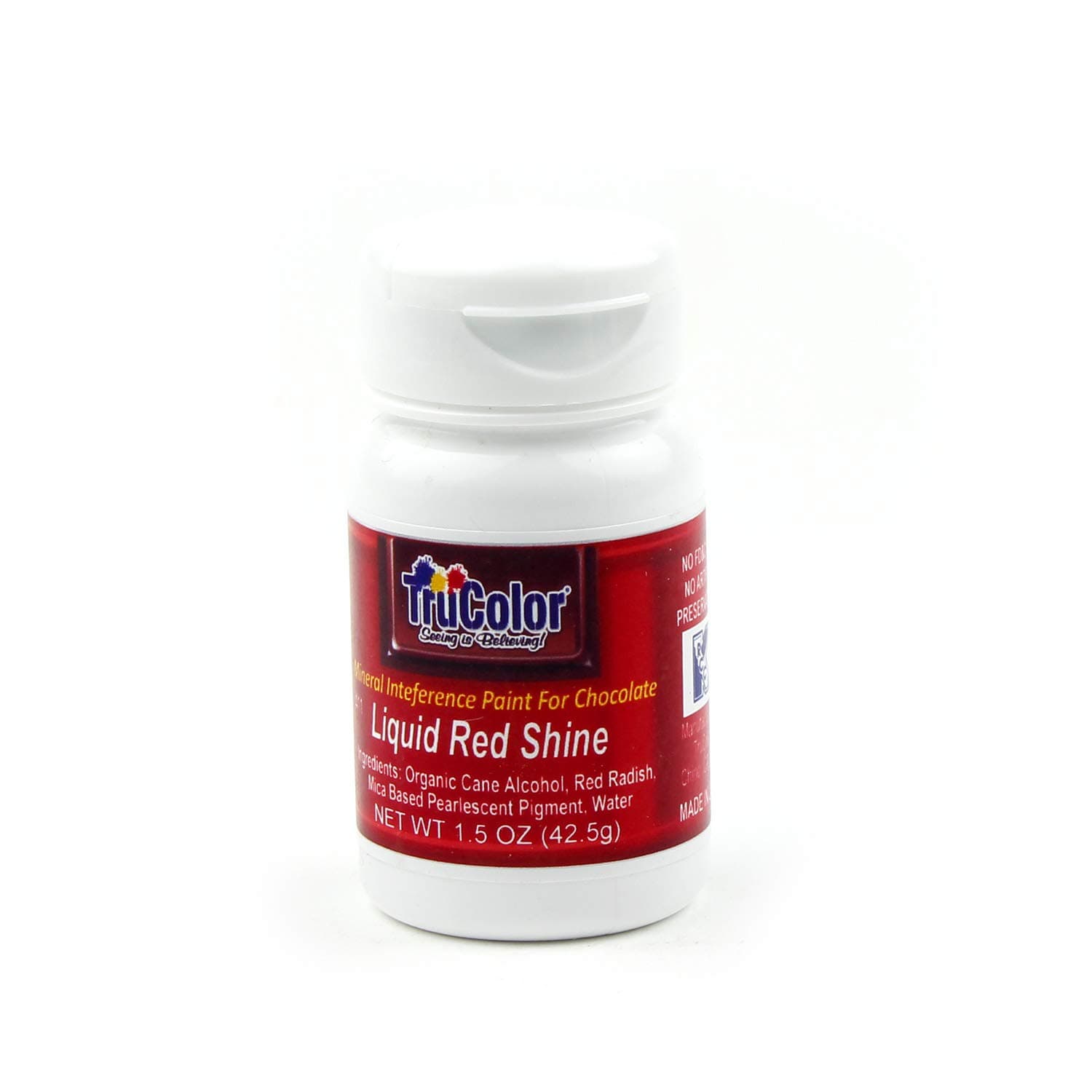 TruColor Liquid Shine 100-Percent-Natural Metallic Red Food Color Paint 42.5 Grams