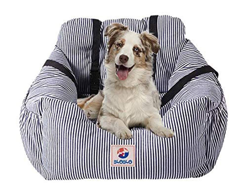 BLOBLO Dog Car Seat Pet Booster Seat Travel Safety Dog Bed for Car with Storage Pocket