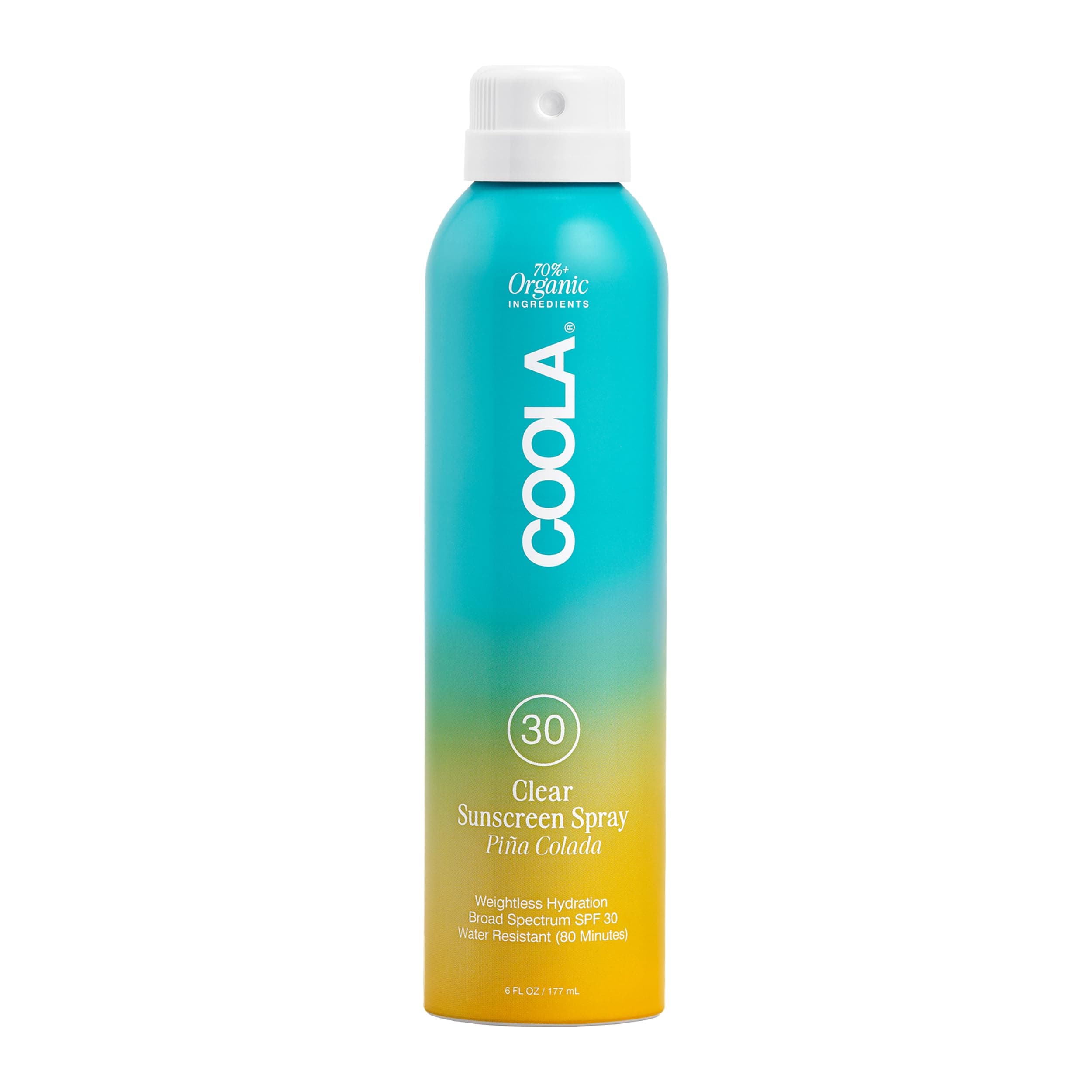 COOLA Organic Sunscreen SPF 30 Sunblock Spray, Dermatologist Tested Skin Care for Daily Protection, Vegan and Gluten Free, Piña Colada