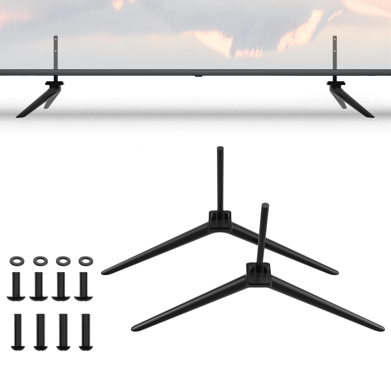 Metal TV Stand Legs for Panasonic Feet Replacement TV Legs for 37 42 46 50 58 Inch Panasonic TV-TH-37PX60U TH-42PX600U TH-46PZ80UA TH-50PZ80UA TH-58PX60U TV Base Stand for Panasonic TV with Screws