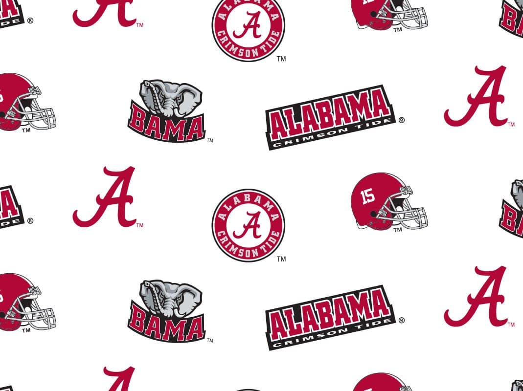 UNIVERSITY OF ALABAMA COTTON FABRIC-100% COTTON -ALABAMA FABRIC SOLD BY THE YARD-ALABAMA COLLEGE COTTON FABRIC BY SYKEL