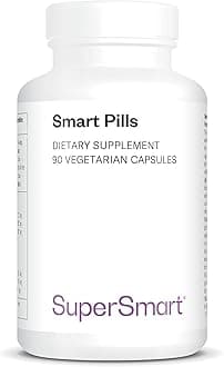 Smart Pills - with Bacopa Monnieri, Ginkgo biloba & L-theanine - Super Nootropics - Focus & Brain Boost Supplement - Caffeine Pills | Non-GMO & Gluten Free - 60 Vegetarian Capsules