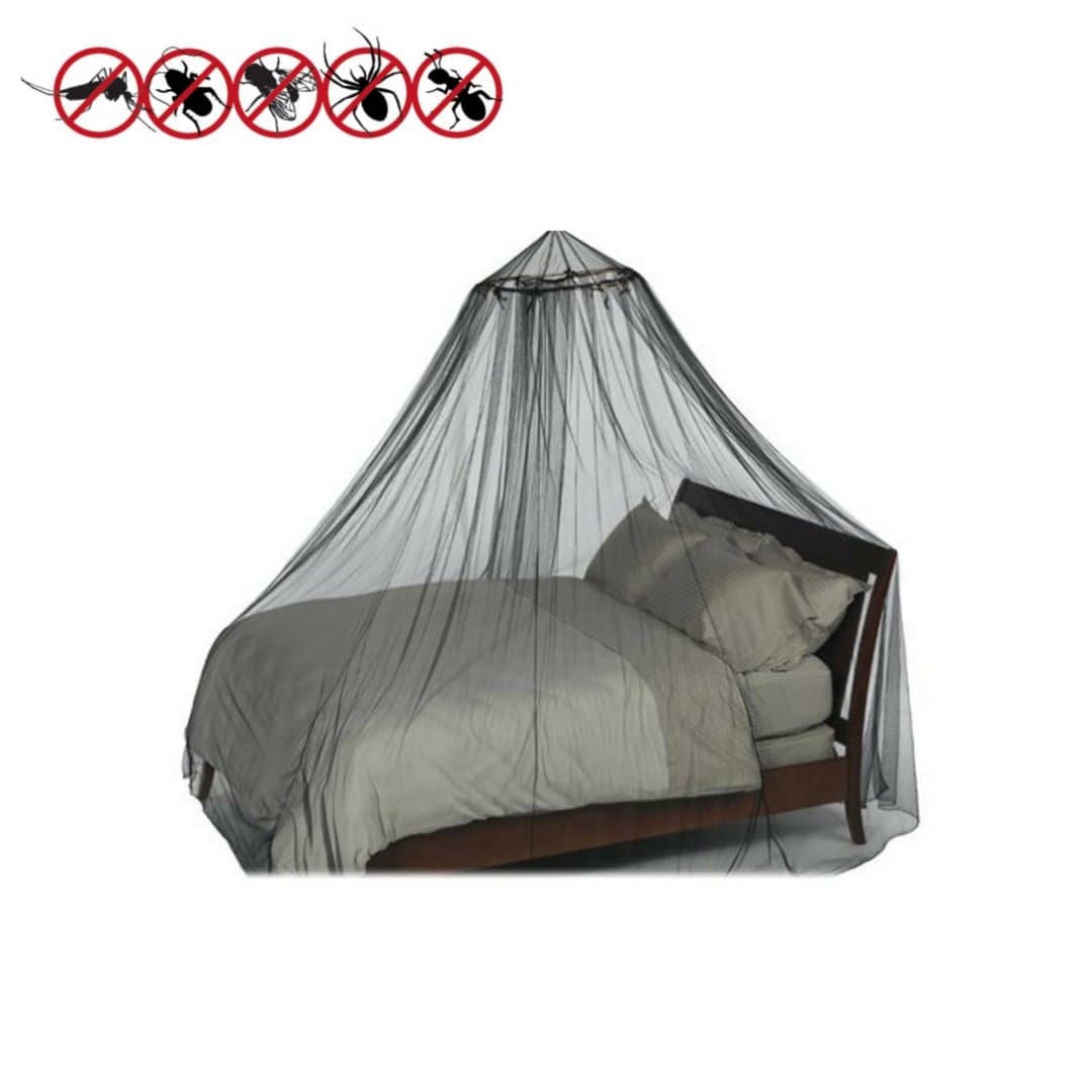 Mosquito Nets 4 U® Large Black Mosquito Net Bed Canopy Full Coverage Protection for Holiday & Home. Non Skin Irritation. 156 holes per square inch. Free Mosquito Nets 4 U Drawstring Bag.