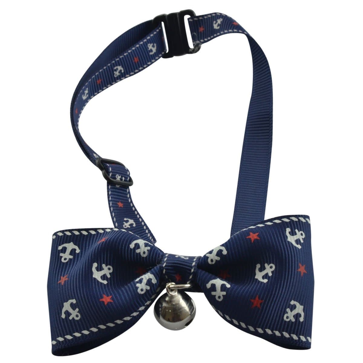 Dogloveit Pet Puppy Cat Dog Bow Tie Ship Anchor Style Adjustable Bowtie w/ Bell Fashion Accessories for Pet Dog Cat (Blue)
