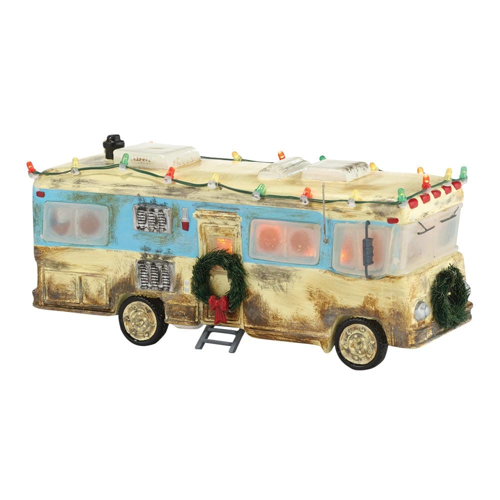 Snow Village National Lampoon's Christmas Vacation Cousin Eddie's RV Lit Figurine, 7.87 Inch, Multicolor
