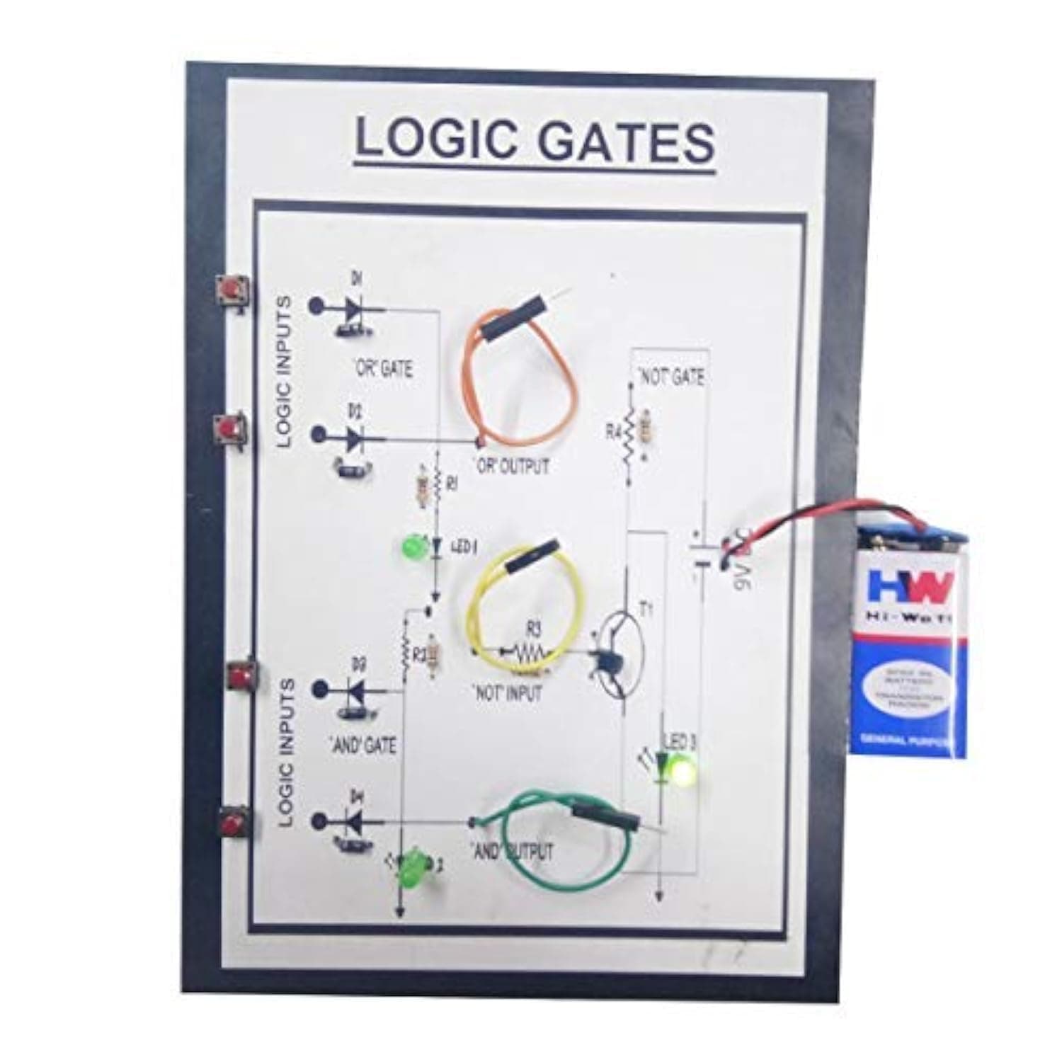 Logic Gates Combine Model- All Basic Gates and,OR,NOT,NAND,NOR in one Physics Science Project.