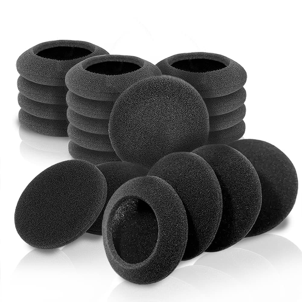 10 Pairs 60mm/2.4" Replacement Foam Ear Pud Earpads Sponge Cushion Covers for Logitech H600, H330, H340 / Sony MDR-G45LP,MDR-G55LP ,MDR-G410LP, MDR-G101LP, MDR-G42LP, DR-220DPV, MDR-G45 ,IF240R,SRF-HM33, MDR-027 ,MDR-222 ,SRF-H4,MDR-NC5 ,MDR-NC6s,MDR-023 / Rapoo H1030 /Koss CS100 / Jensen JHH110 /FreeTalk 5091 / Aiwa HP-CN5 /Labtec Axis 502 headset Black (BLACK)