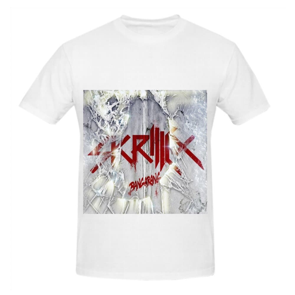 Skrillex Bangarang Men Crew Neck Design Shirts White