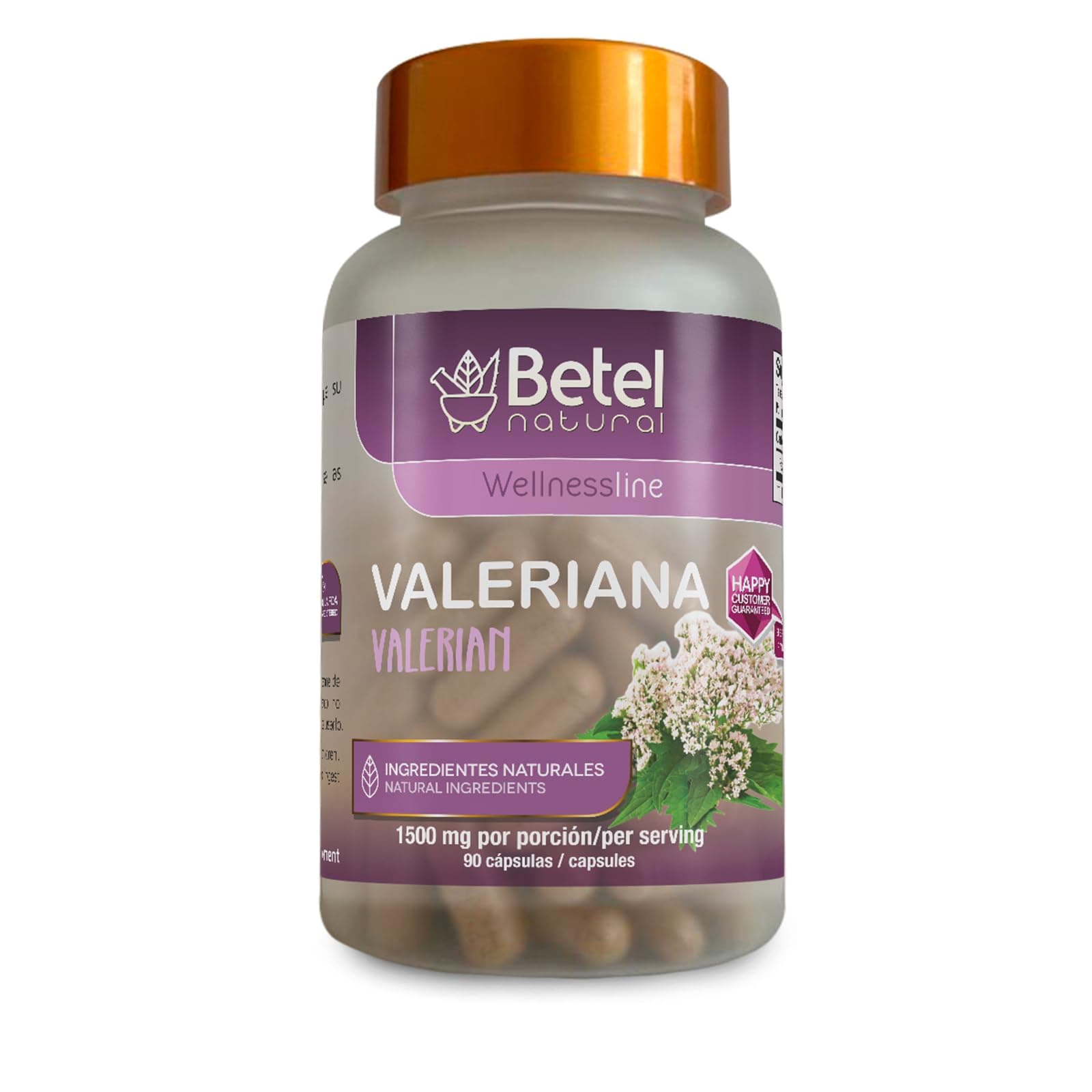 Betel Natural Premium Valerian/Valeriana Capsules 1500mg per Serving - 90 Capsules