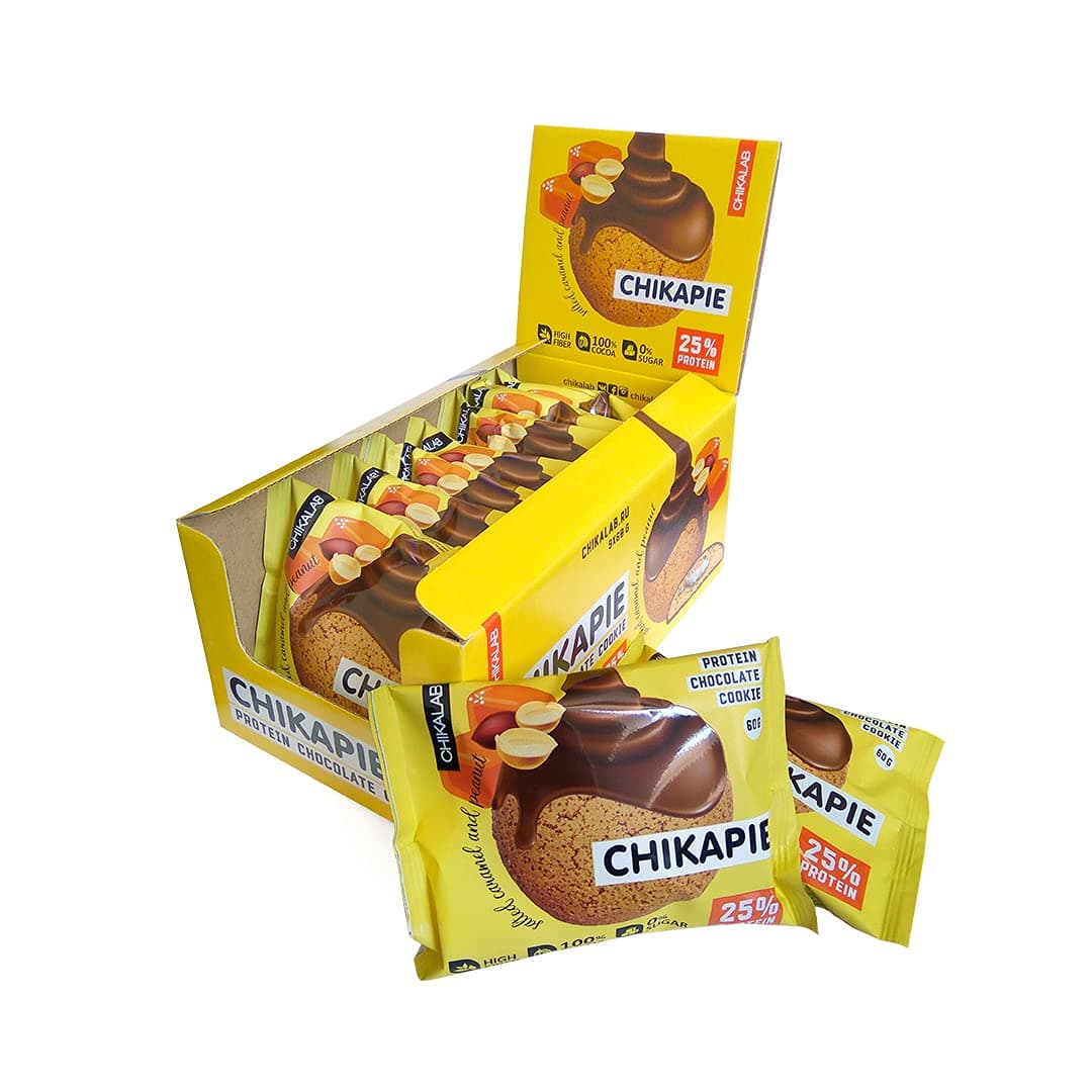 Bombbar Chikalab Chika Pie - Peanut Butter Flavour - 1 box - 9 Cookies (60 gms each)