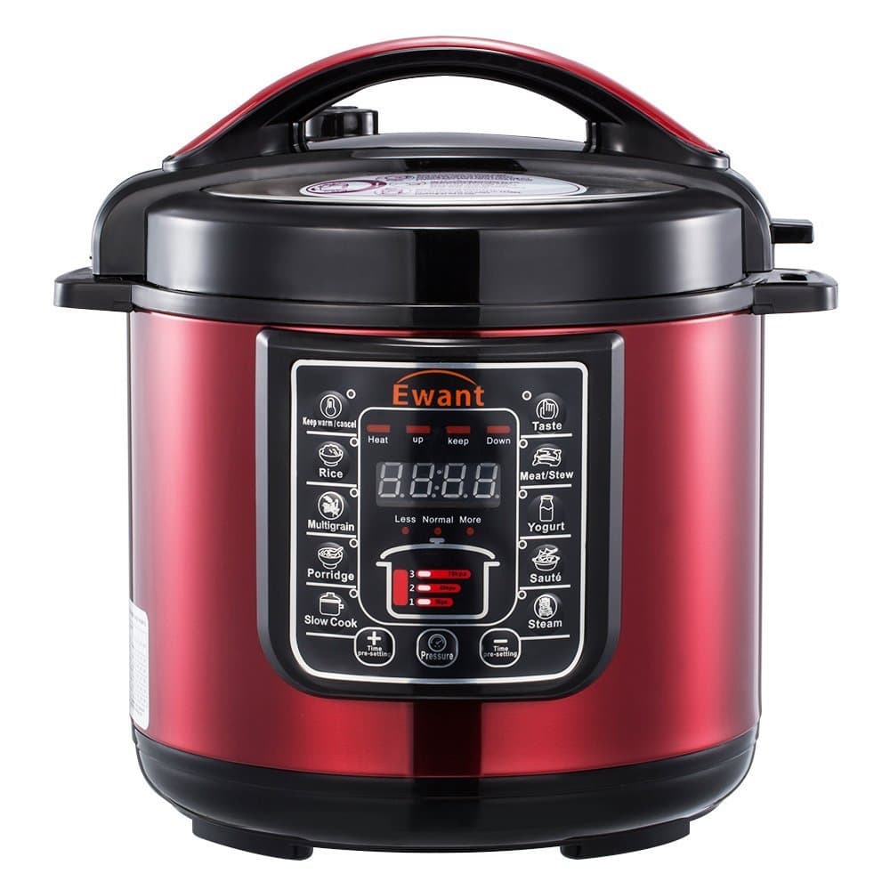 9-in-1 Multi-functional Electric Pressure Cooker, Pressure Cooker, Slower Cooker, Digital Stainless Steel Pressure Cooker, Rice Cooker, 6 Quart/1000W, Red
