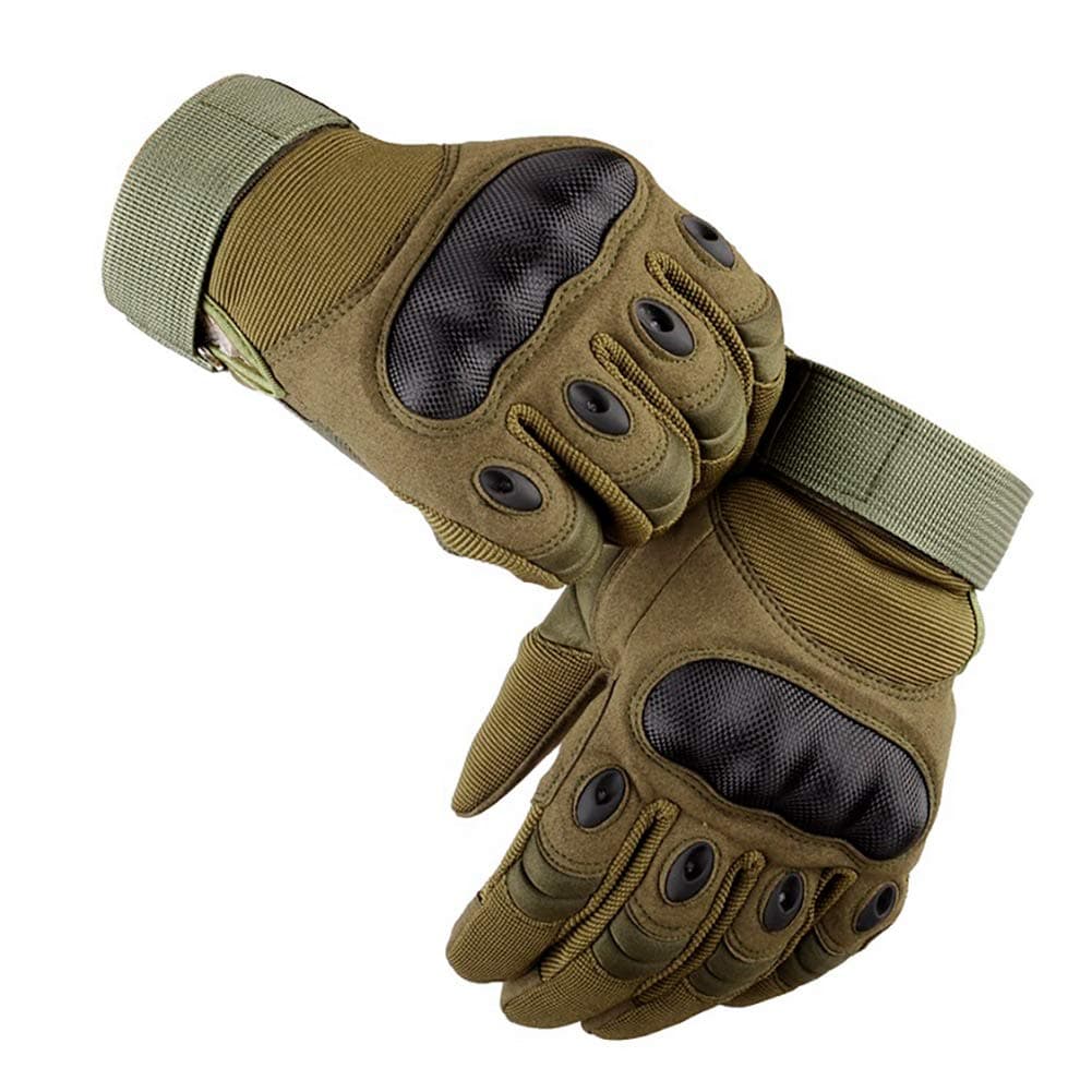 LALATECHMotorbike Gloves, Motorcycle Riding Gloves Full Finger Motorcycle Gloves Men, Touch Screen ATV Riding Gloves Motorcycle Mens (Army Green, L)