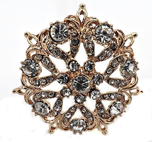 Rose Gold Brooch Bridal Jewelry Wedding Bridesmaid Bouquet Rhinestone Brooches Sash Cake DIY Crafts