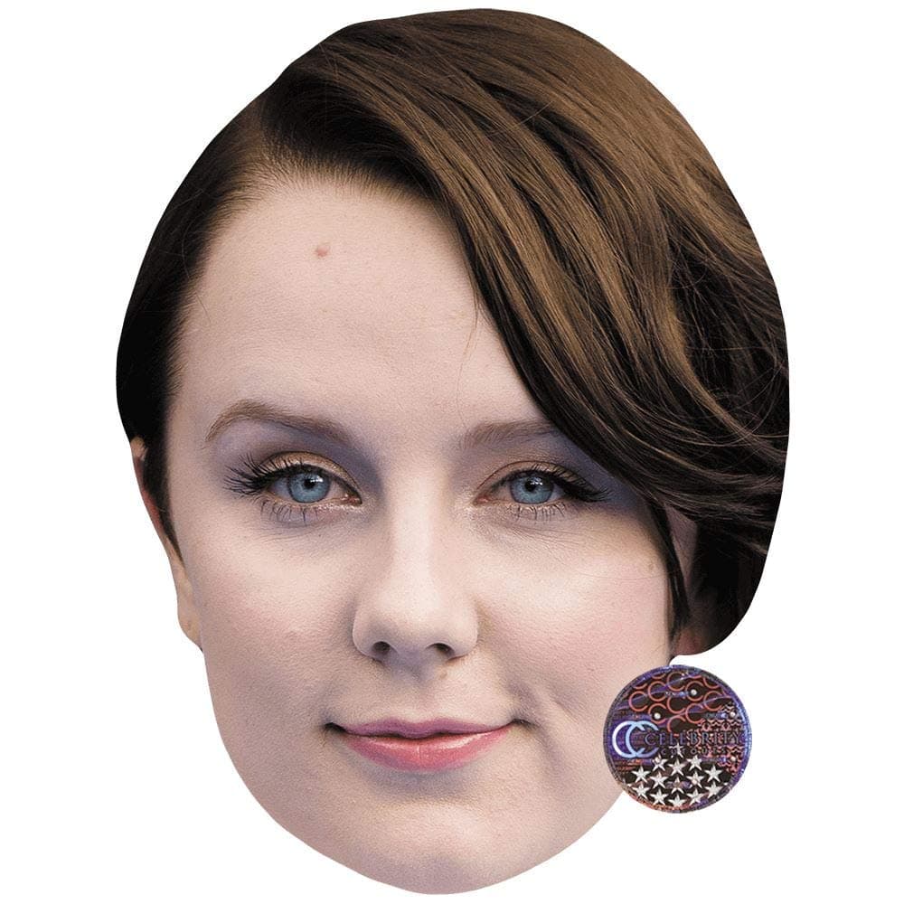 Alexa Davies (Brown Hair) Celebrity Mask, Flat Card Face, Fancy Dress Mask