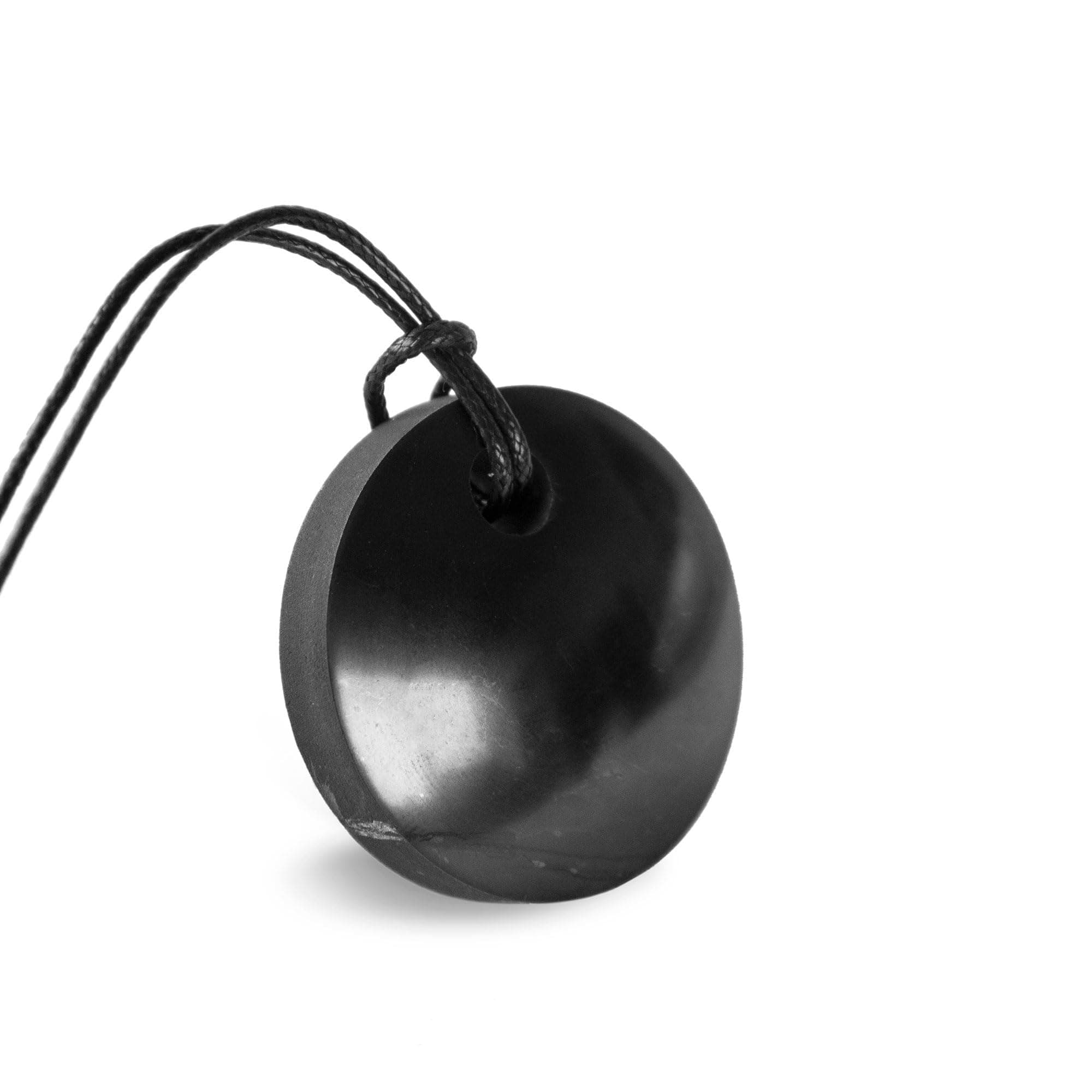 Karelian Heritage Authentic Shungite Stone Necklace | Shungite Round Pendant Amulet | Crystal Healing Necklace for Meditation