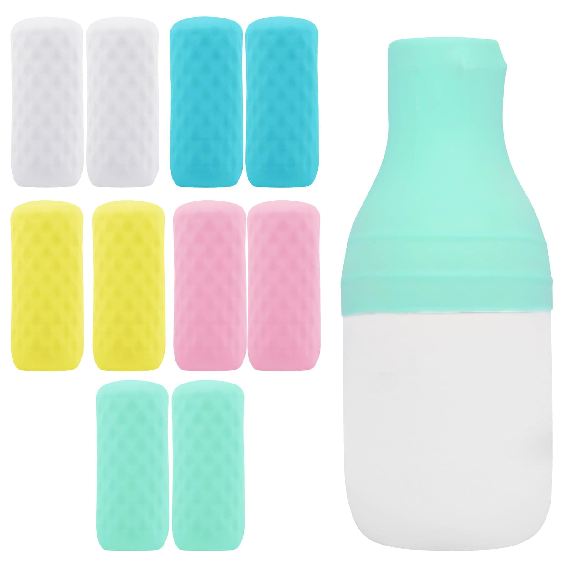 10 Pack Travel Essentials Accessories Silicone Bottle Covers, Cruise Essentials, Beach Vacation Essentials for Women Men, Elastic Sleeves for Leak Proofing, Fit Travel Size Bottles Toiletries
