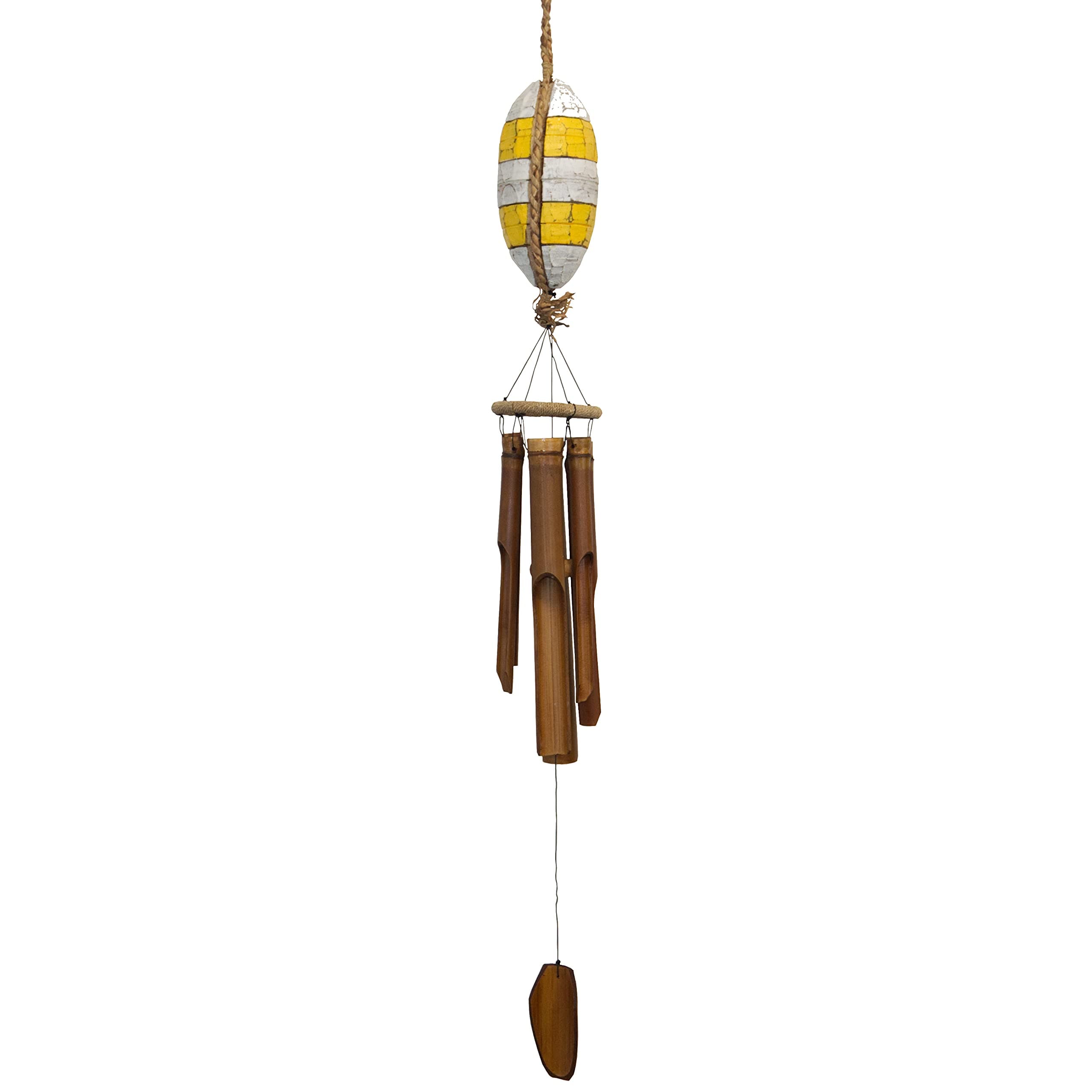 Cohasset Gifts 230-Y Cohasset Fish Bamboo Wind Chime, Approximate Float Size 10", Red & White Distressed Finish