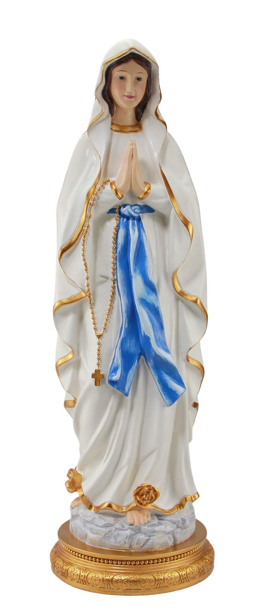 Woodington's Our Lady of Lourdes Blessed Virgin Mother Mary Catholic Religious Large Colored Resin 24 Inch Statue Figurine