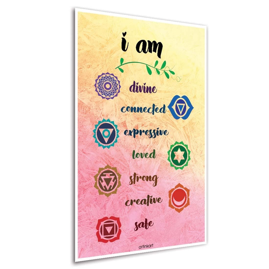 ArtinKart- Meditation Chakras, Meditation Posters, Spiritual Posters for Wall, Quote Poster For Yoga (Paper, 12X18 Inch, Multicolor, Unframed)