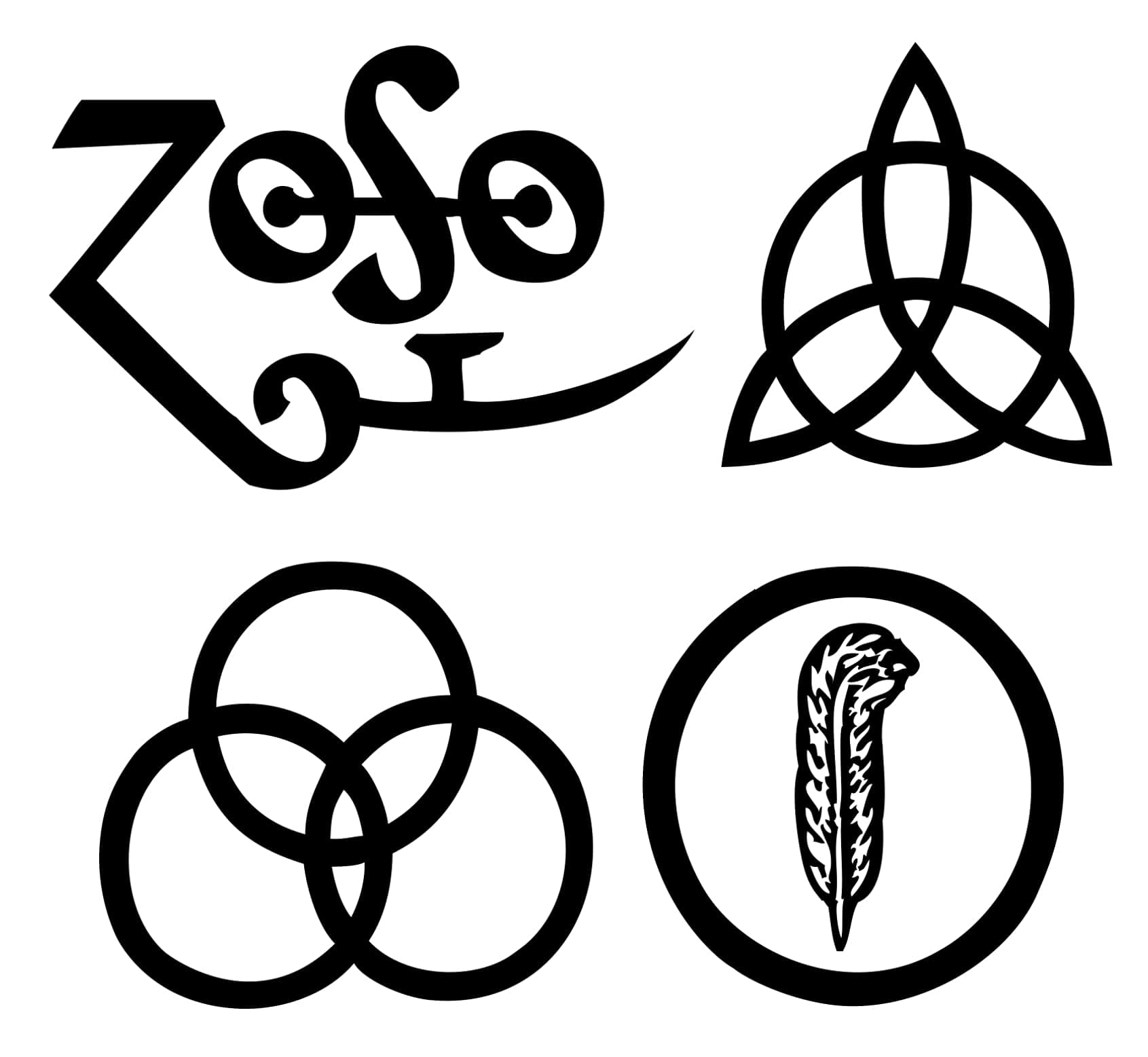 Led Zep. Cover Logo Symbols Rock Music Legends Decal Sticker (Black, 8")