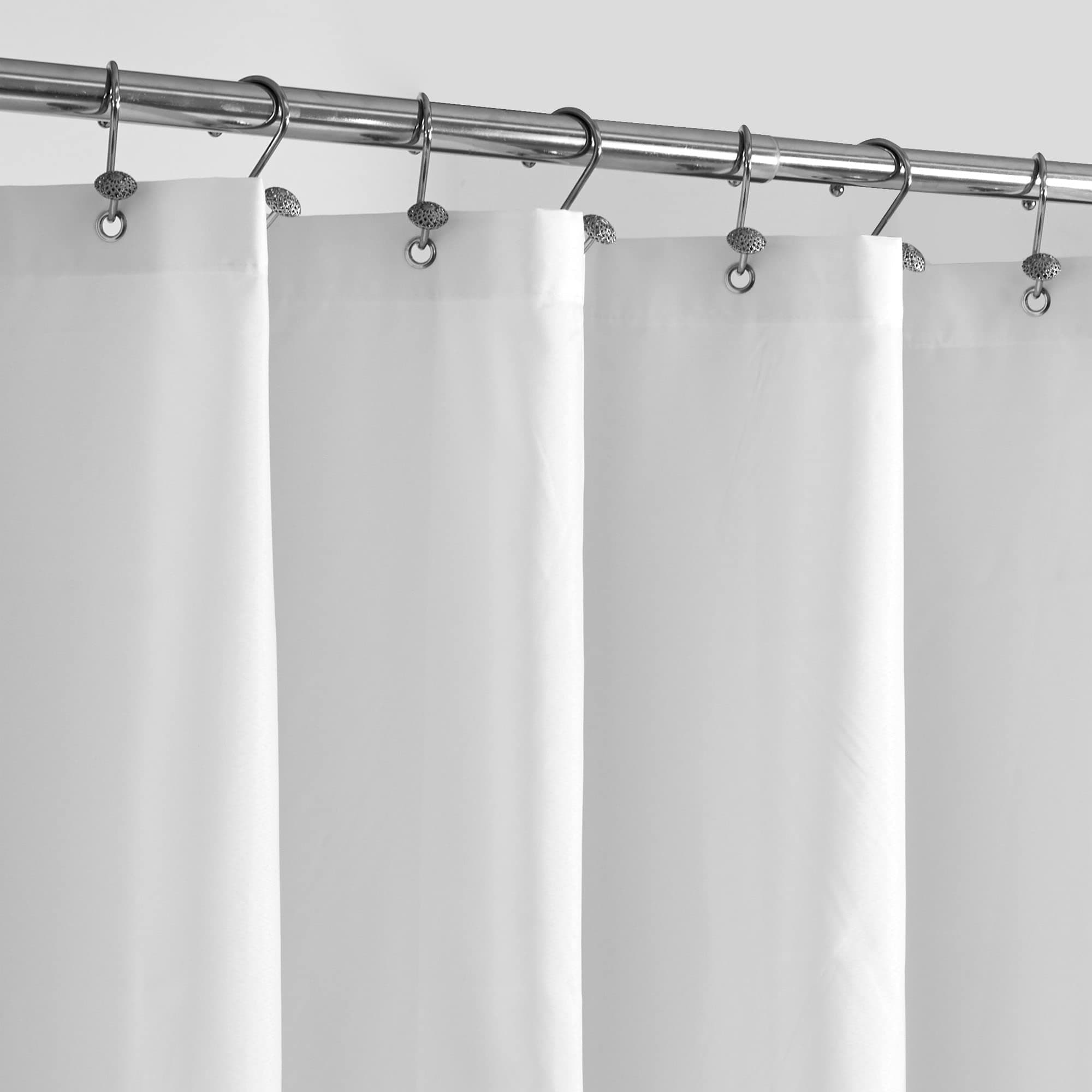 Extra Long Fabric Shower Curtain Liner Waterproof - 72" x 90", Soft & Lightweight XL Shower Curtain with Magnets, Machine Washable - 72x90, White