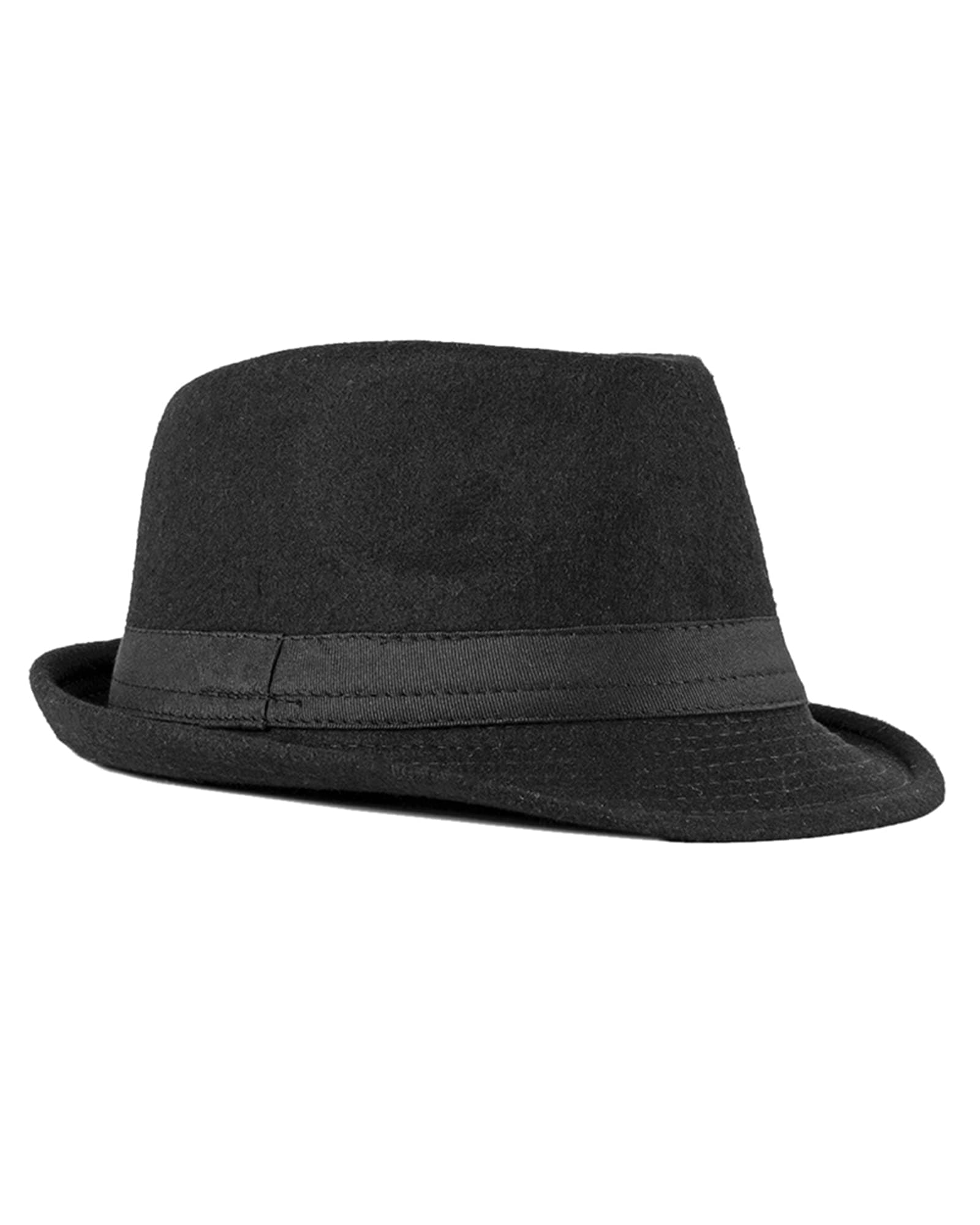 Retro Fedora Trilby Hats for Woman Men Vintage Bowler Caps Felt Gangster Panama Hat Classic Adjustable Roll-up Wide Brim Jazz Hat 56-58CM Unisex