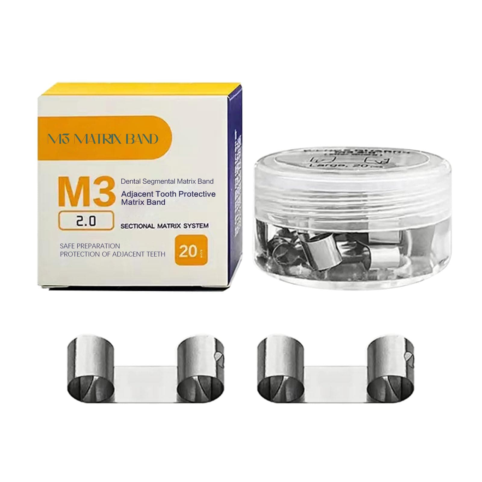 Dental Adjacent Tooth Protection Matrix, Autoclavable Sectional Contoured Matrices Baffle Type Matrix Dentistry Tools Materials.-L