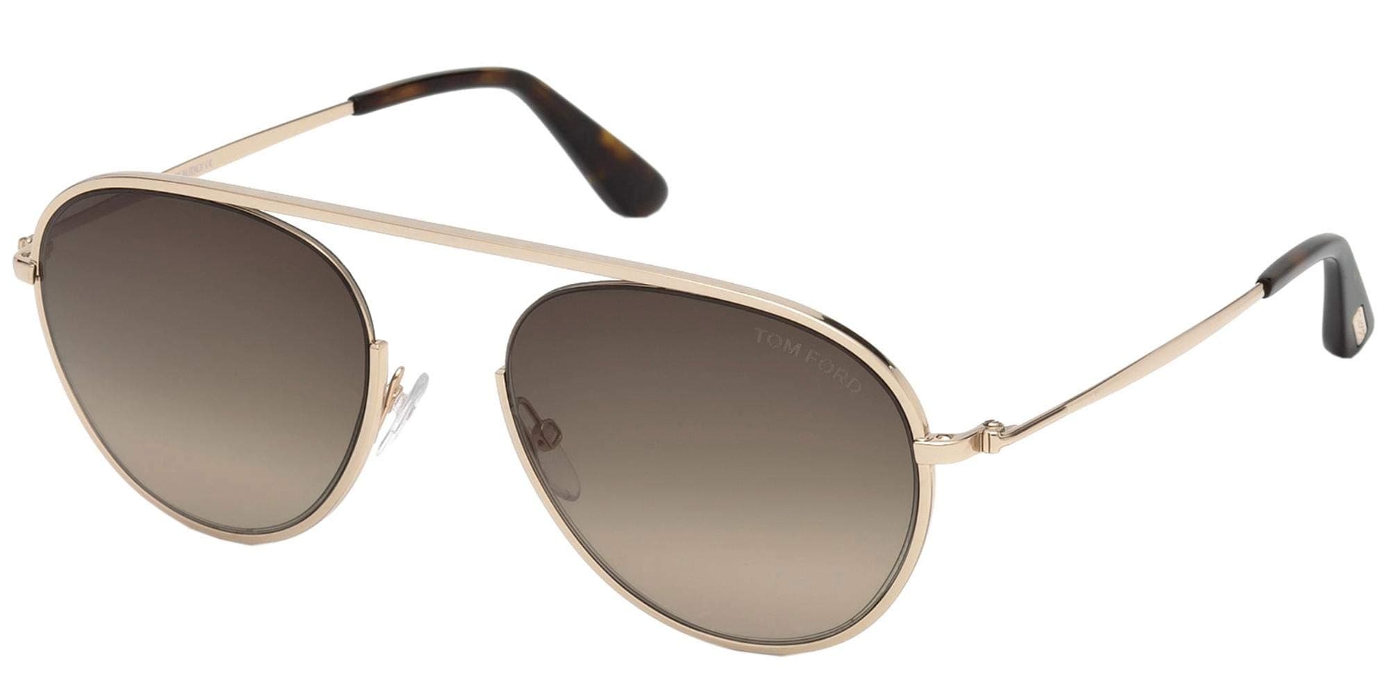 Tom Ford Unisex Adults’ FT0599 28K 55 Sunglasses, Gold (Oro Rosa Lucido/Roviex Grad)