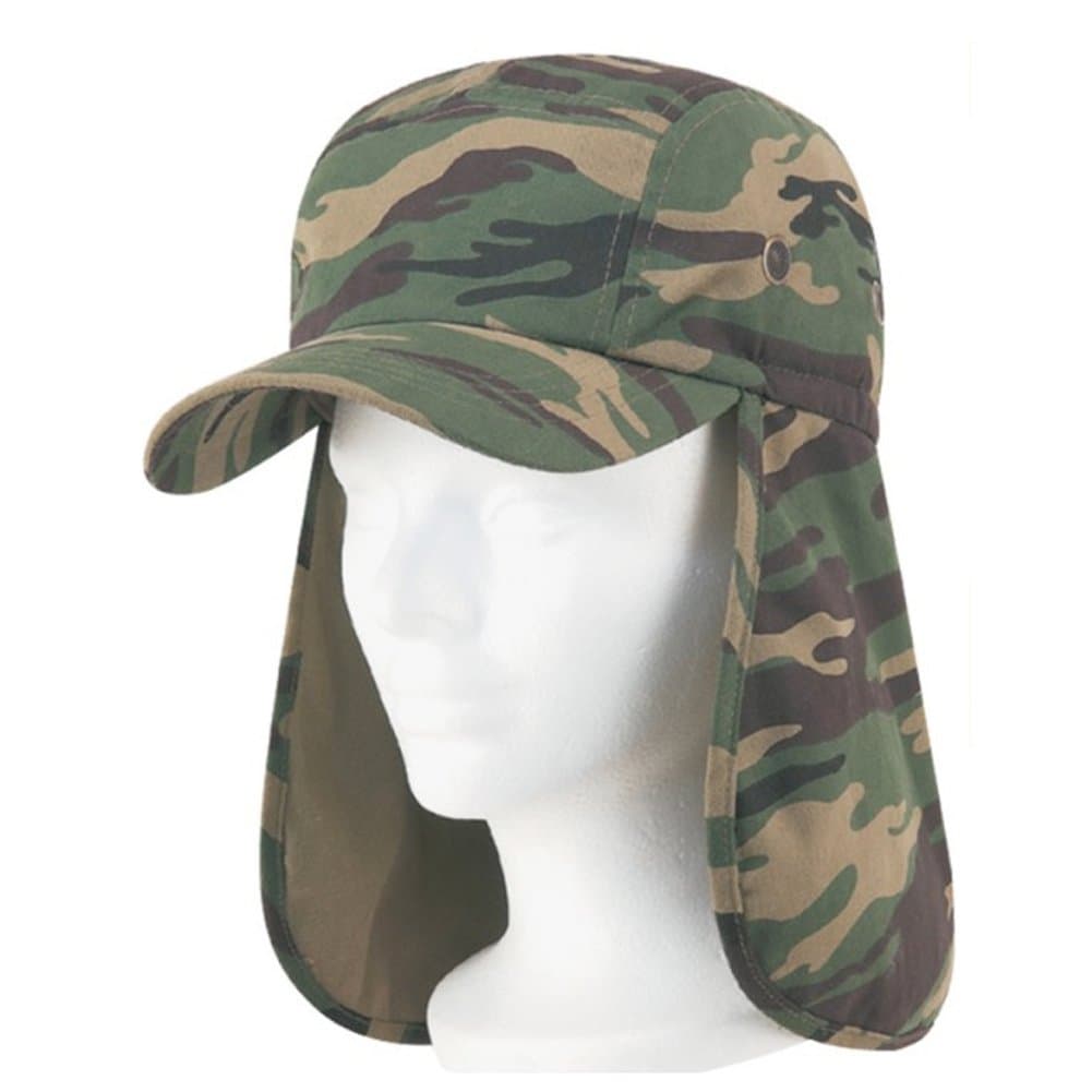Ear Flap Cotton Twill Camoflauge Hat with Adjustable Back