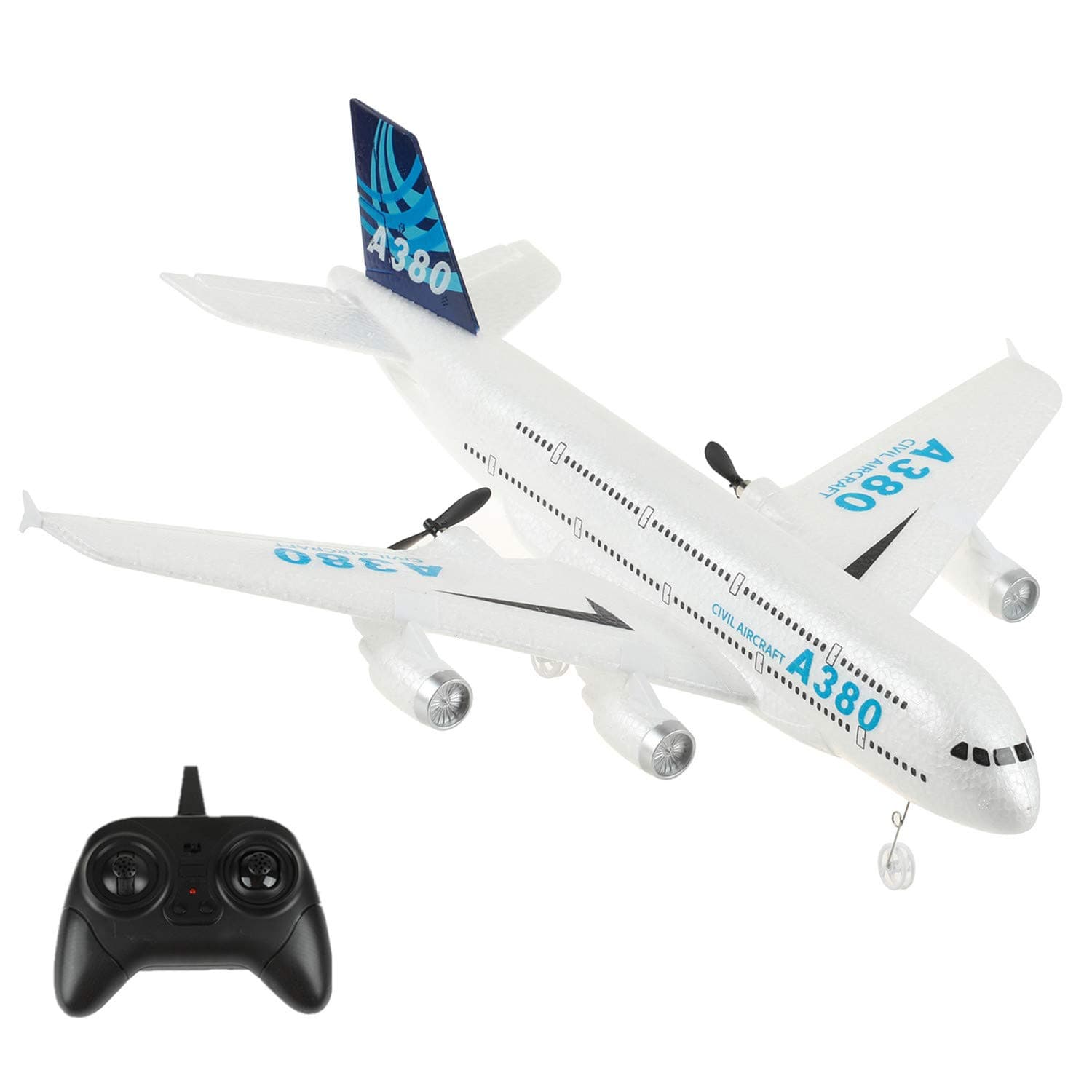 Remote Control Airplane, Ready to Fly, 2.4Ghz 2 Channel RC Aircraft Built in 3-Axis Gyroscope, Durable Styrofoam Plane for Kids Boys Girls Beginner - Multicolor