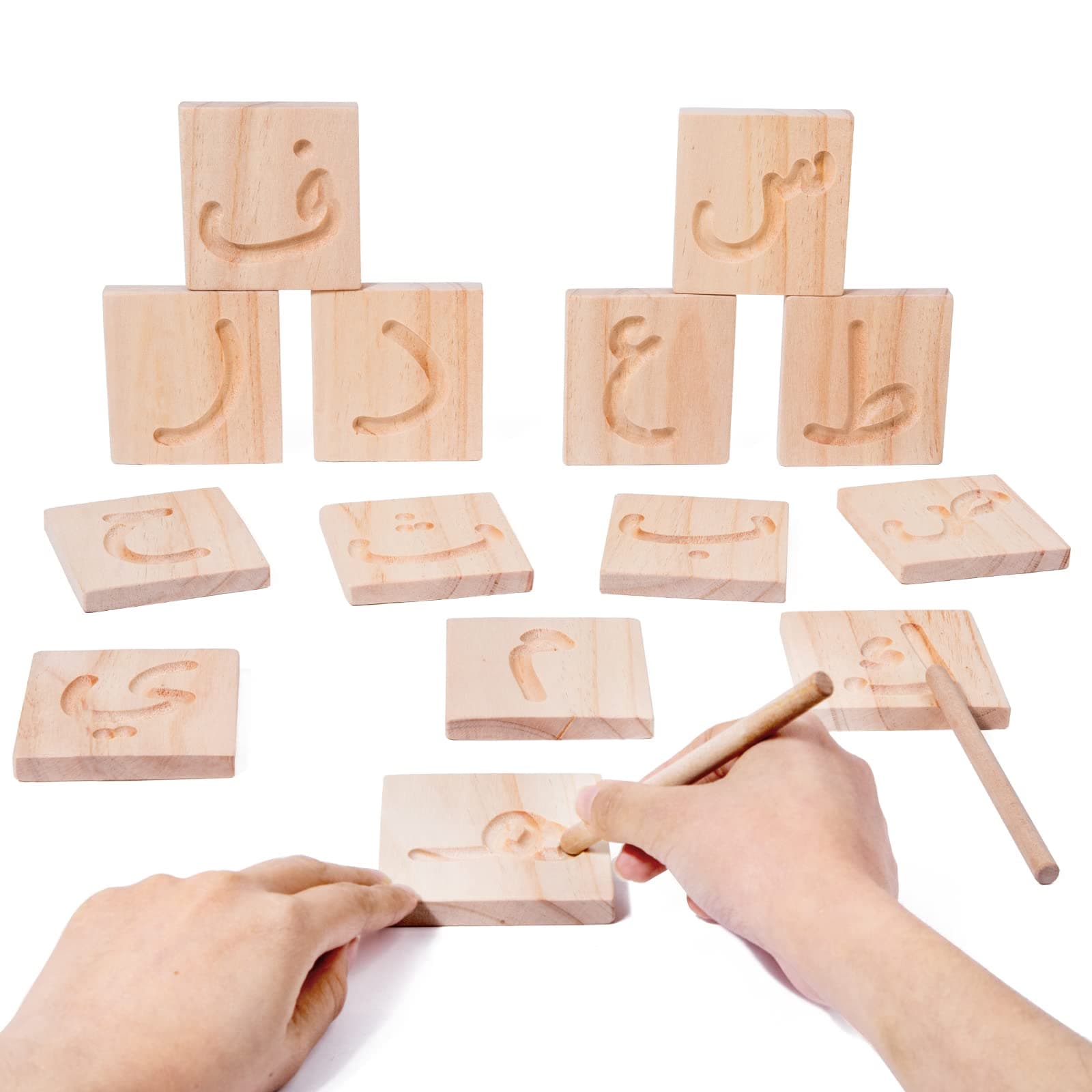 Wooden Letters Practicing Board, Double-Sided Alphabet Tracing Tool Learning Educational Toy Game, Fine Motor Skills…