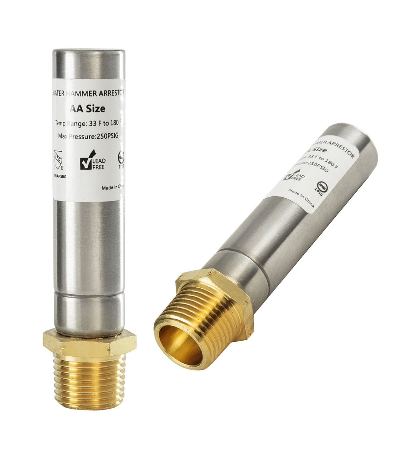 2-Pack EFIELD MH-131, 1/2-Inch MIP Thread Stainless Steel Water Hammer Arrestor For Potable Water Plumbing Application,(HAMMER006-2PCS)