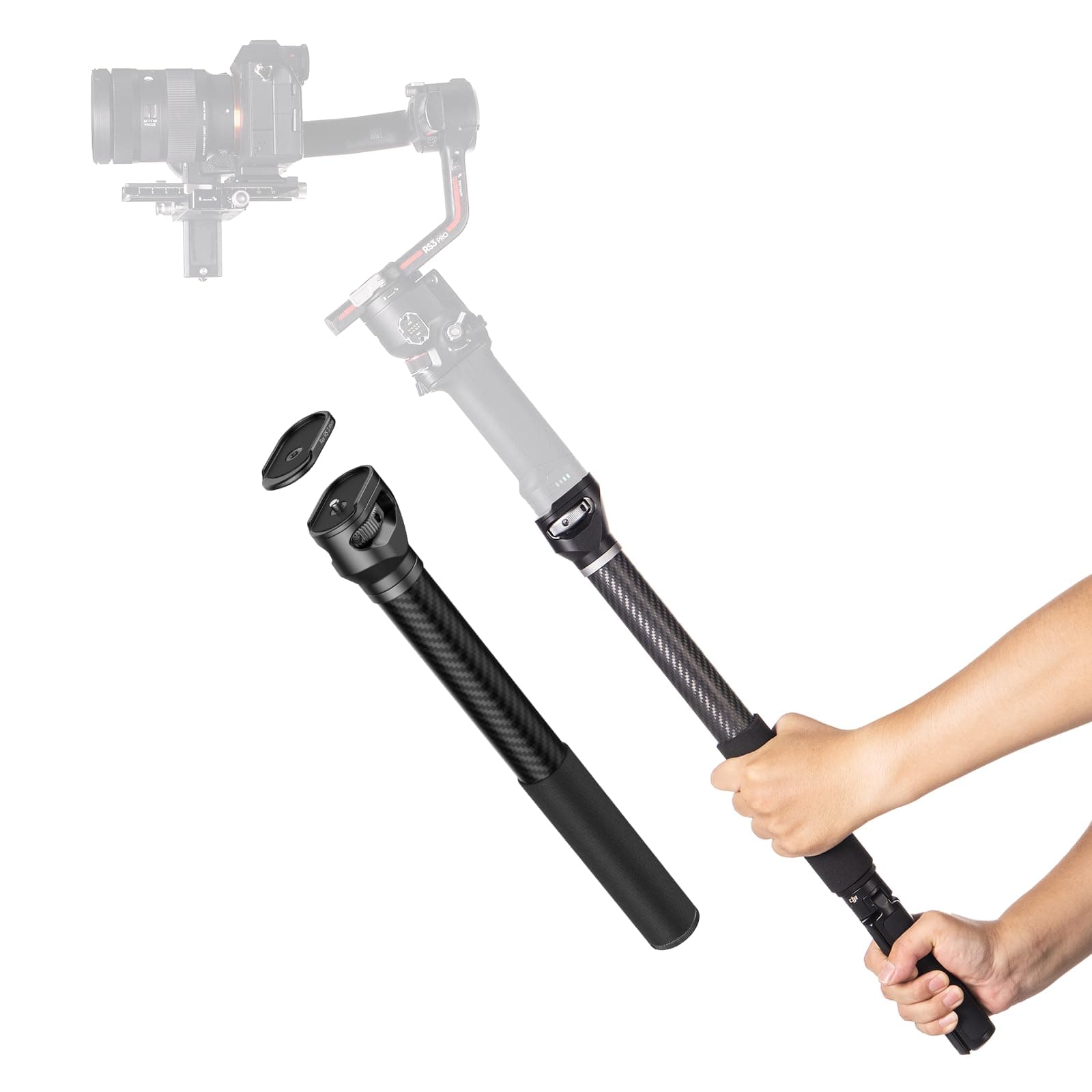 SmallRig Gimbal Extension Pole, 15" / 37cm Carbon Fiber Stabilizer Extension Arm with Anti-Deflection Baffle and 1/4-20" Screw for DJI RS 4 Mini/RS 4 /RS 4 Pro/RS 3 /RS 3 Pro/RS 3 mini/RS 2