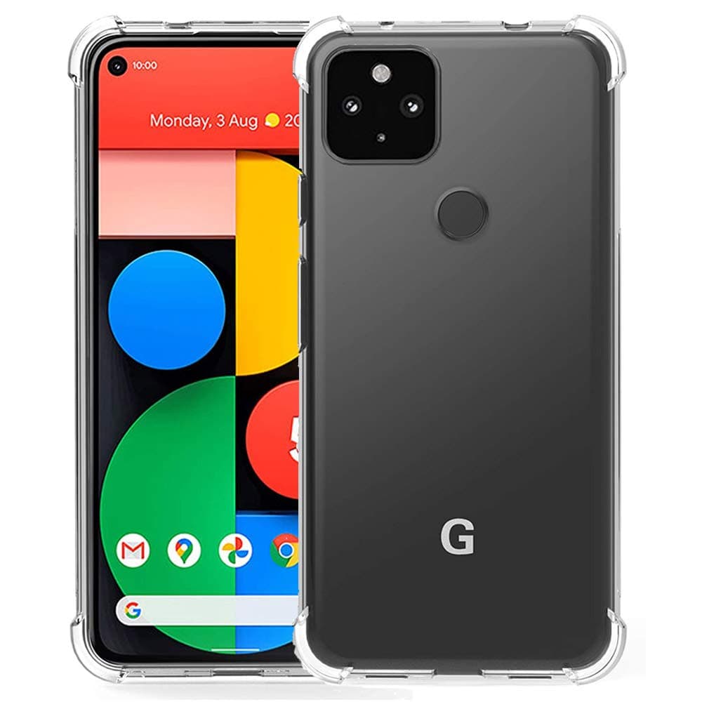 FJCasesShockproof Clear Soft Flexible Case Cover with Bumper Corners for Google Pixel 5