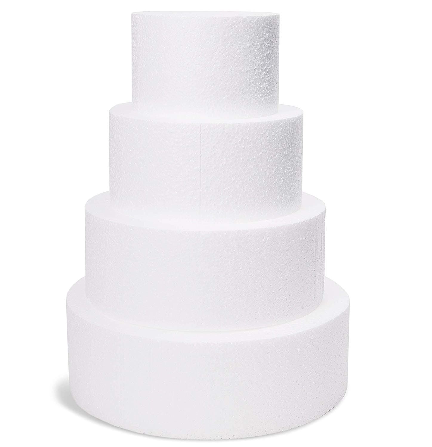 4 Pieces Round Cake Dummy Set (4''inch High by 4'',6'',8'',10'' inch)