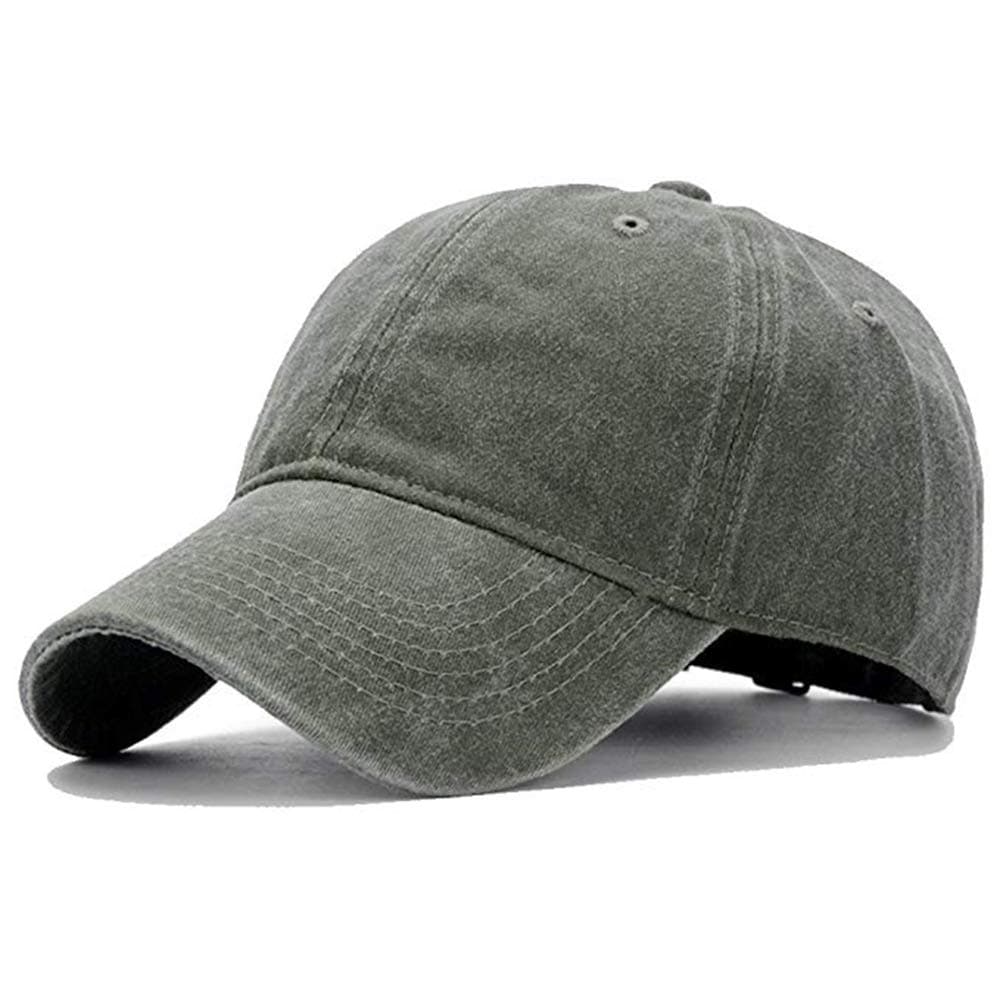 Men Women Washed Cotton Low Profile Distressed Vintage Baseball Cap Plain Adjustable Dad Hat