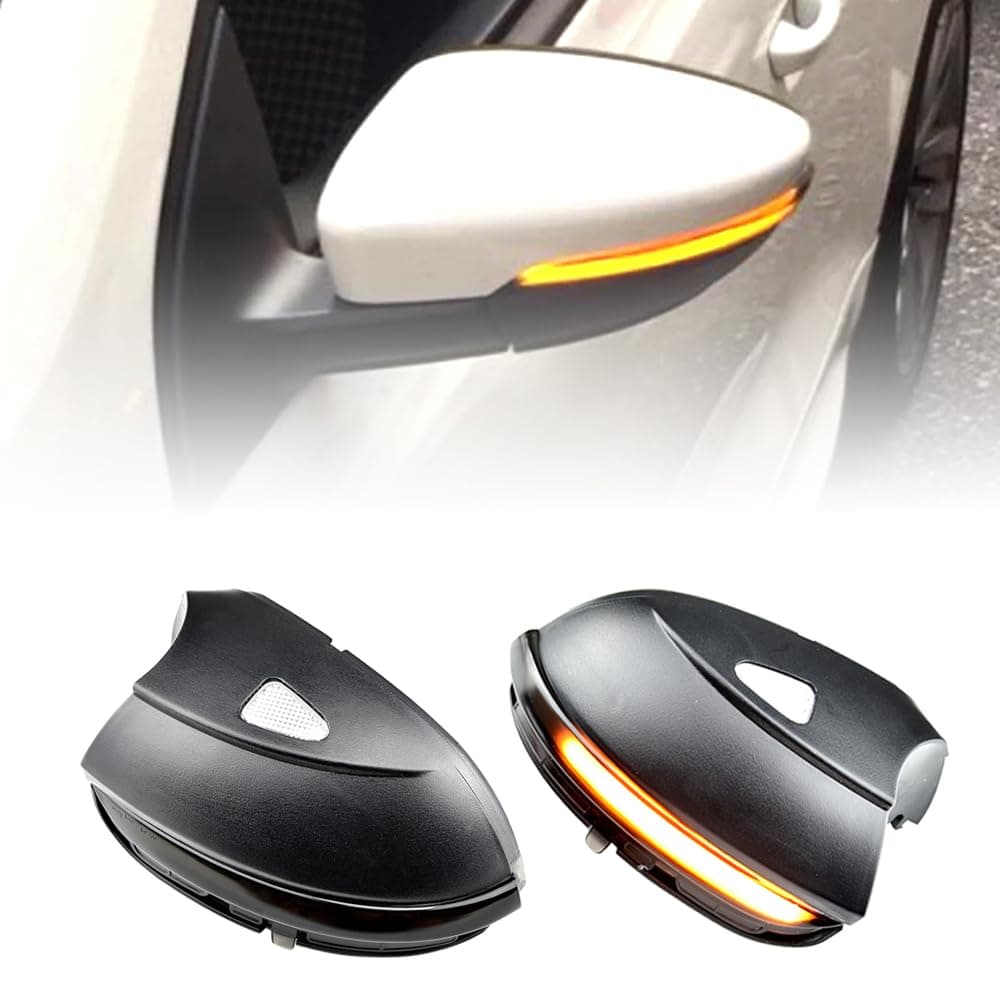2pcs Dynamic Sequential Blink Compatible with VW Pas-sat CC B7 Be-etle Sciro-cco Jet-ta MK6 LED Side Mirror Turn Signal Light Assembly