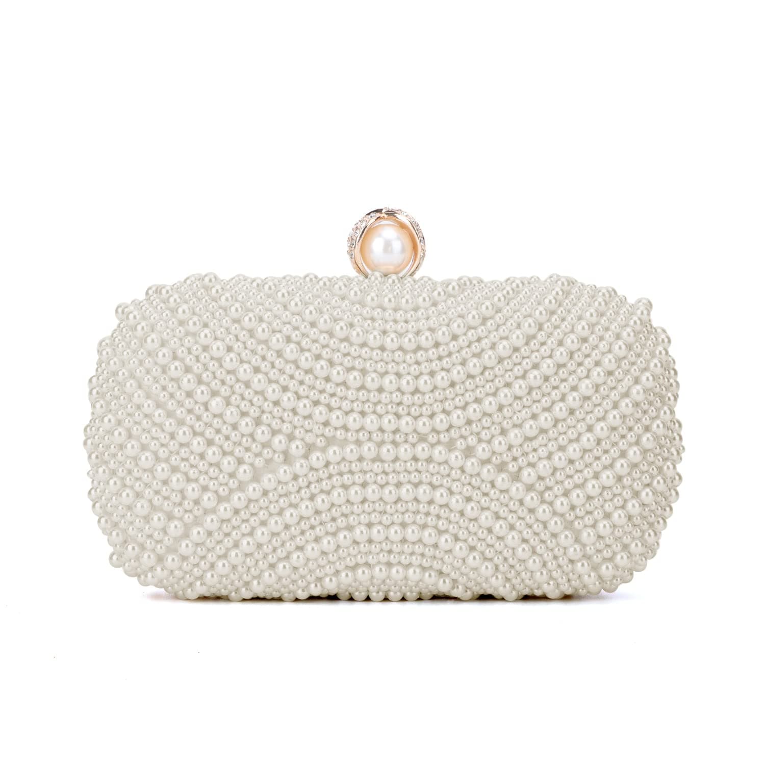 OweisongPearl Clutch Purses for Women Wedding Bride Pearl Evening Bag Party Clutch Wallet Tote Handbag