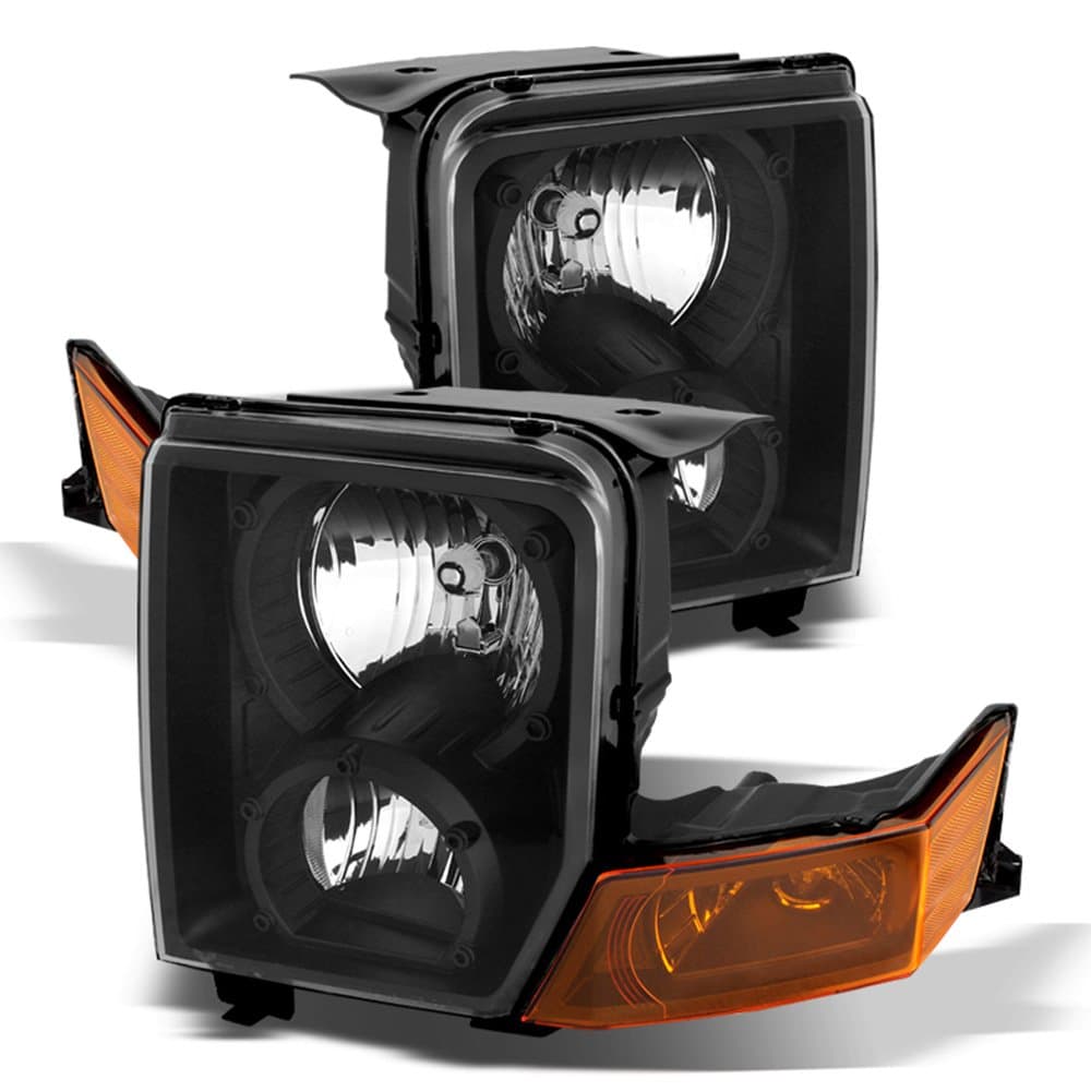 UIIU ACANII - For 2006-2010 Jeep Commander [Black Housing Upgrade] Headlights Headlamps Replacement Driver + Passenger Side