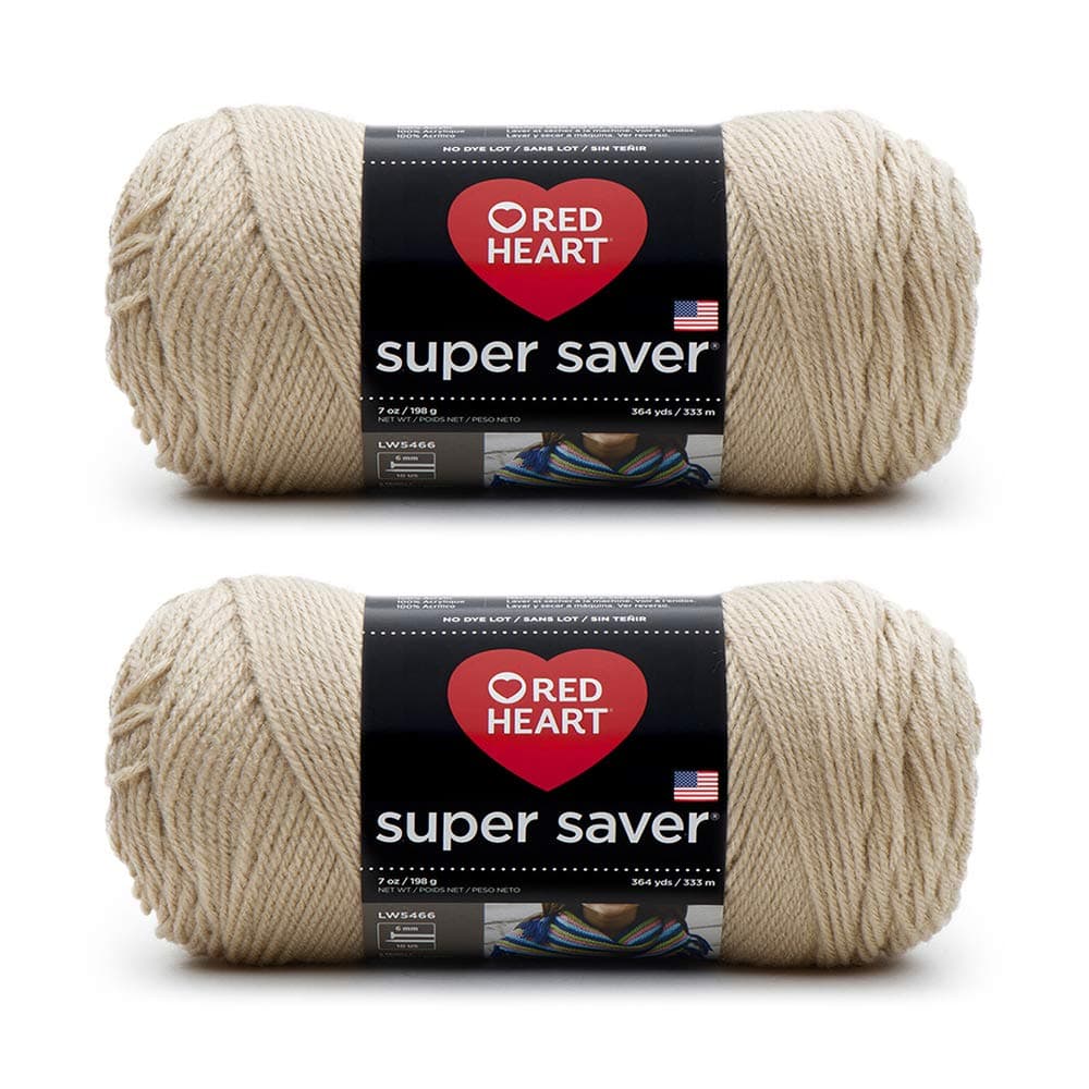 Bulk Buy: Red Heart Super Saver (2-Pack) (Buff, 7 oz Each Skein)