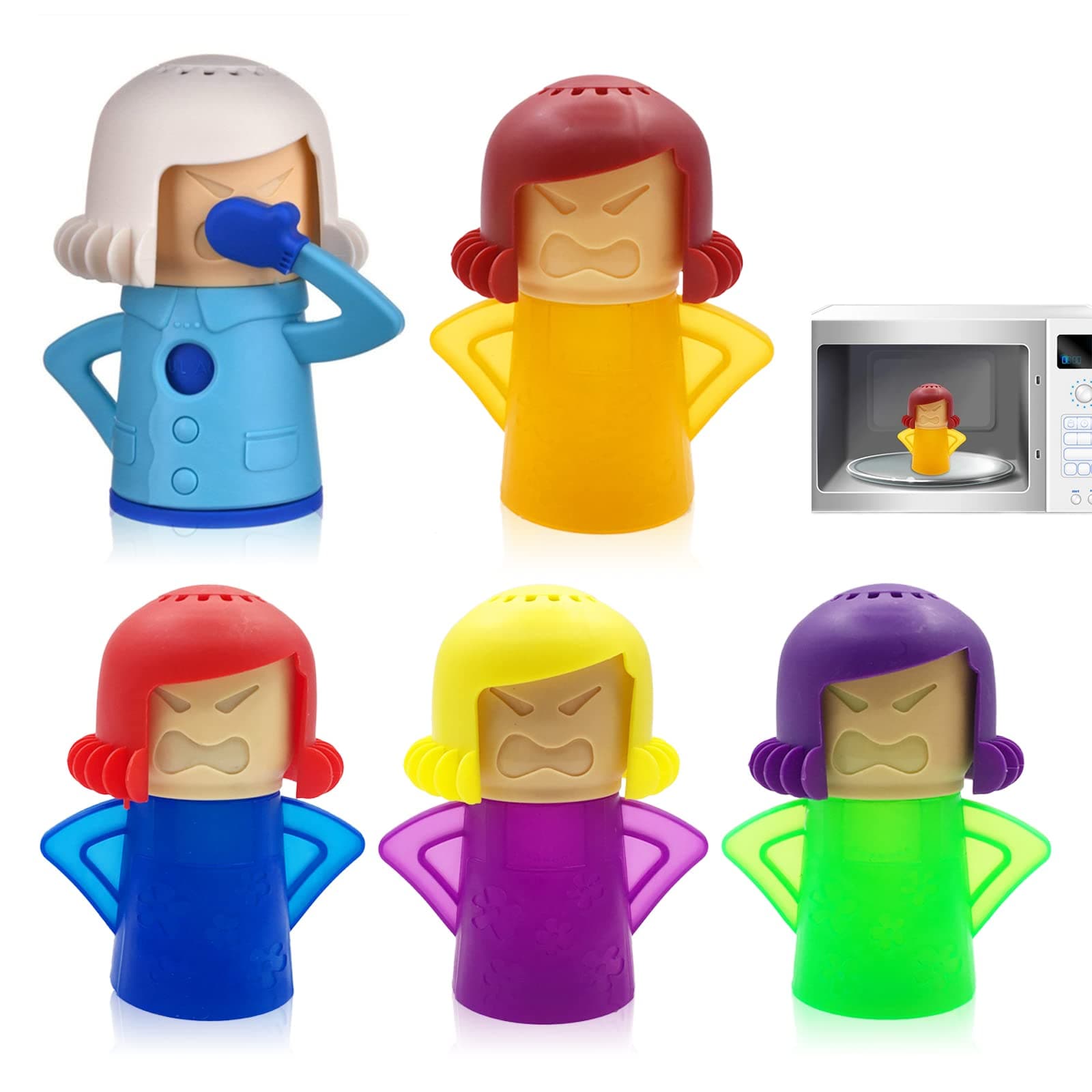 Microwave Cleaner, 5 Pieces Angry Mama Microwave Oven Steam Cleaner Microwave Cleaner Angry Mama With Vinegar and Water for Kitchens