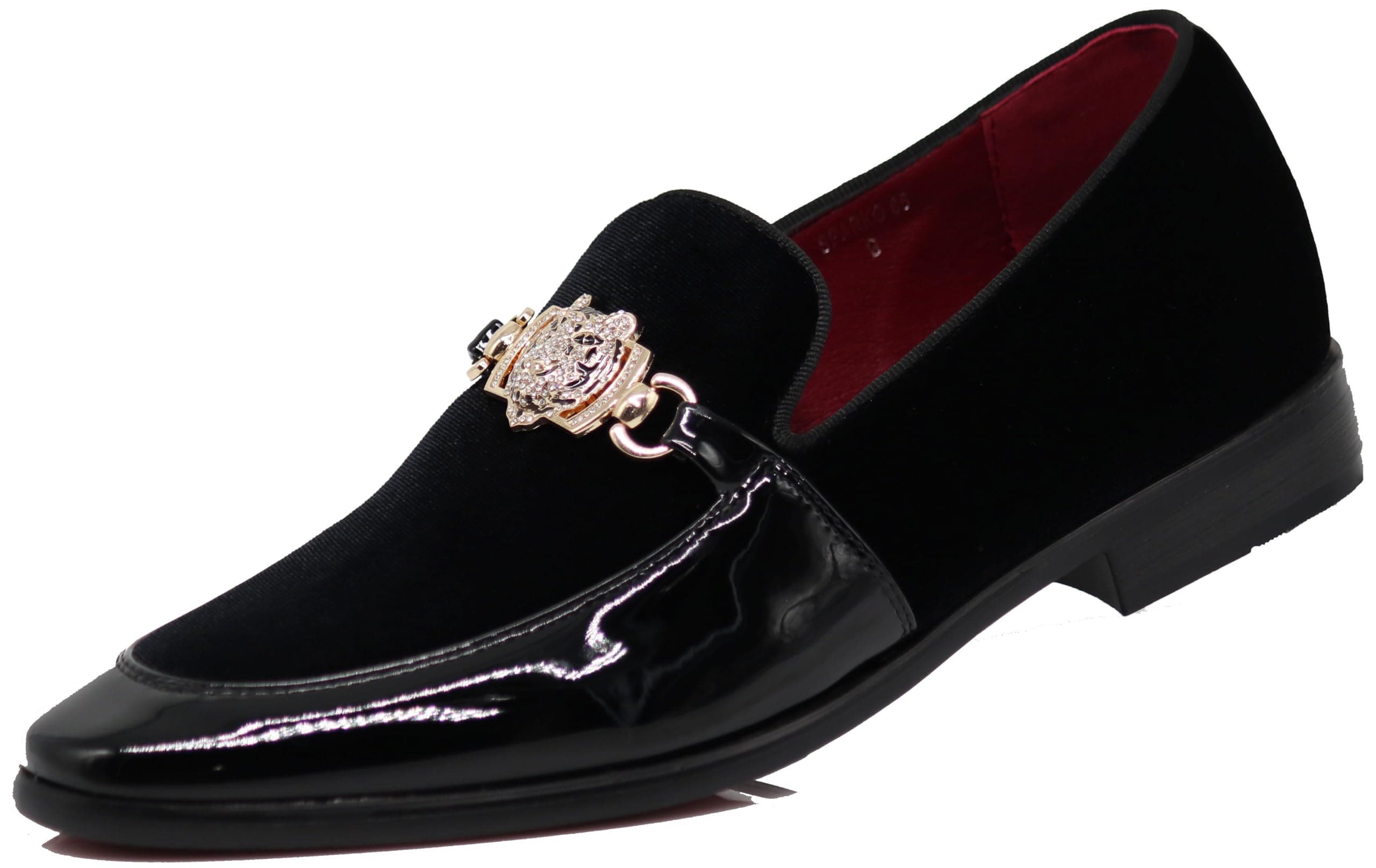 Enzo RomeoSPK65 Men's Fashion Rhinestone Glitter Buckle Slip On Dress Shoes