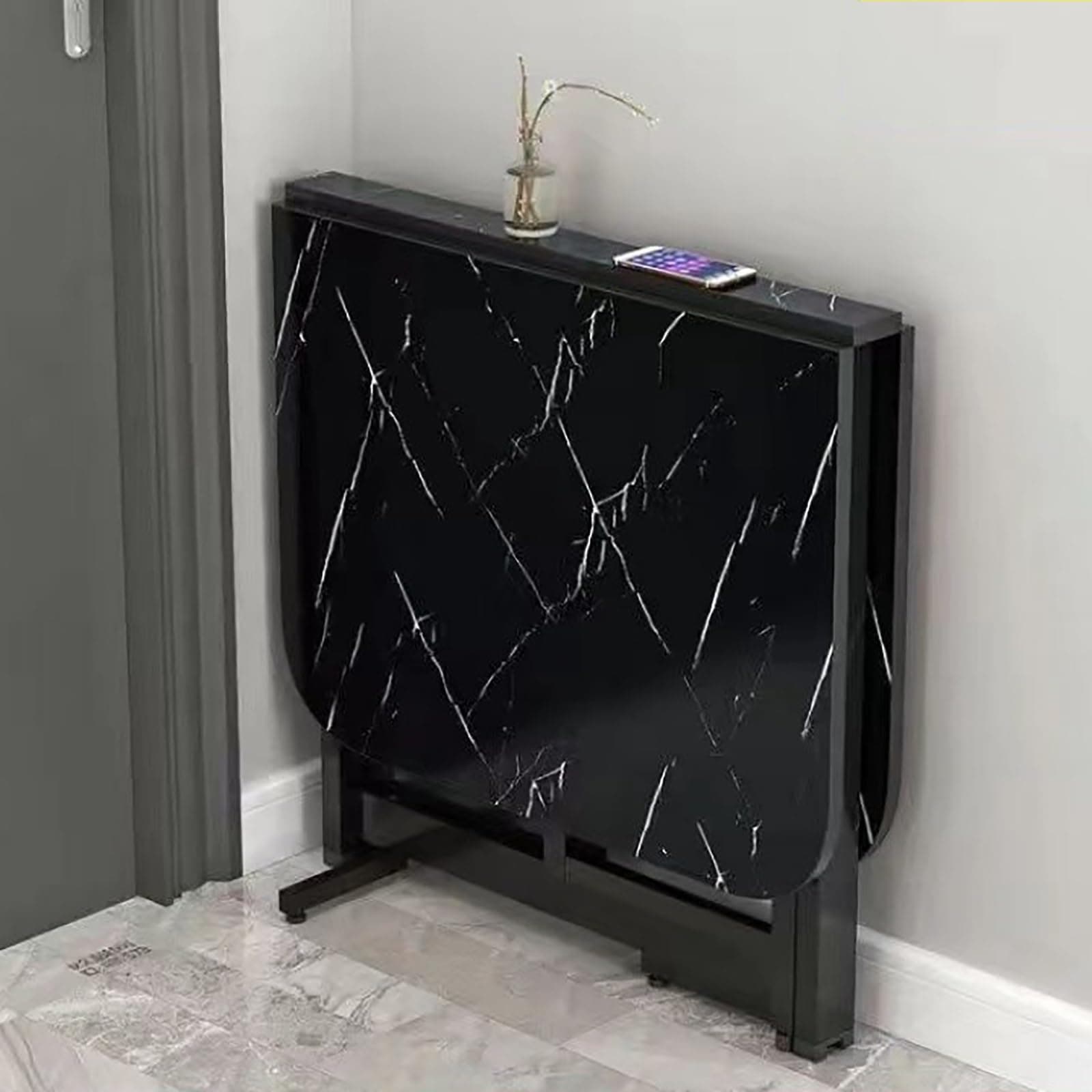 Folding Dining Table, Drop Leaf Dining Table, Extendable Kitchen Table, Space Saving Dining Table, for Kitchen, Bedroom, Living Room (Color : B, Size : 100cm)